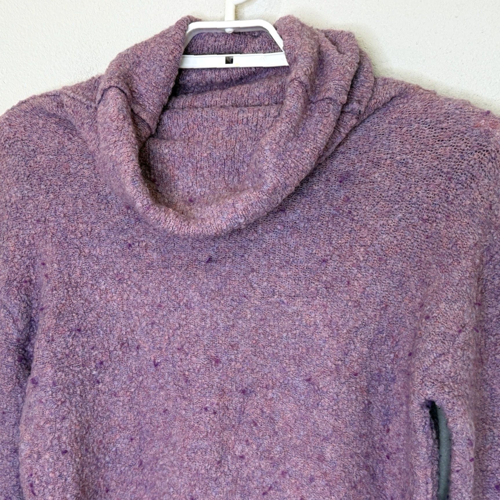 Free People VINTAGE Free People Crop Turtleneck Sweater Womens Small Lavender Purple Knit Long Sleeve Pullover Bohemian Winter Fall Spring Casual Travel Womens Size S / US 4 / IT 40 - 2 Thumbnail