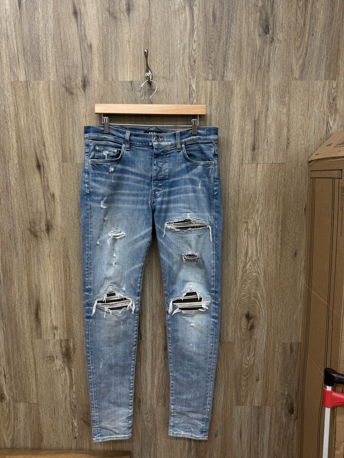 Amiri Amiri MX1 Blue Denim Brown MX1s Size US 34 / EU 50 - 1 Thumbnail
