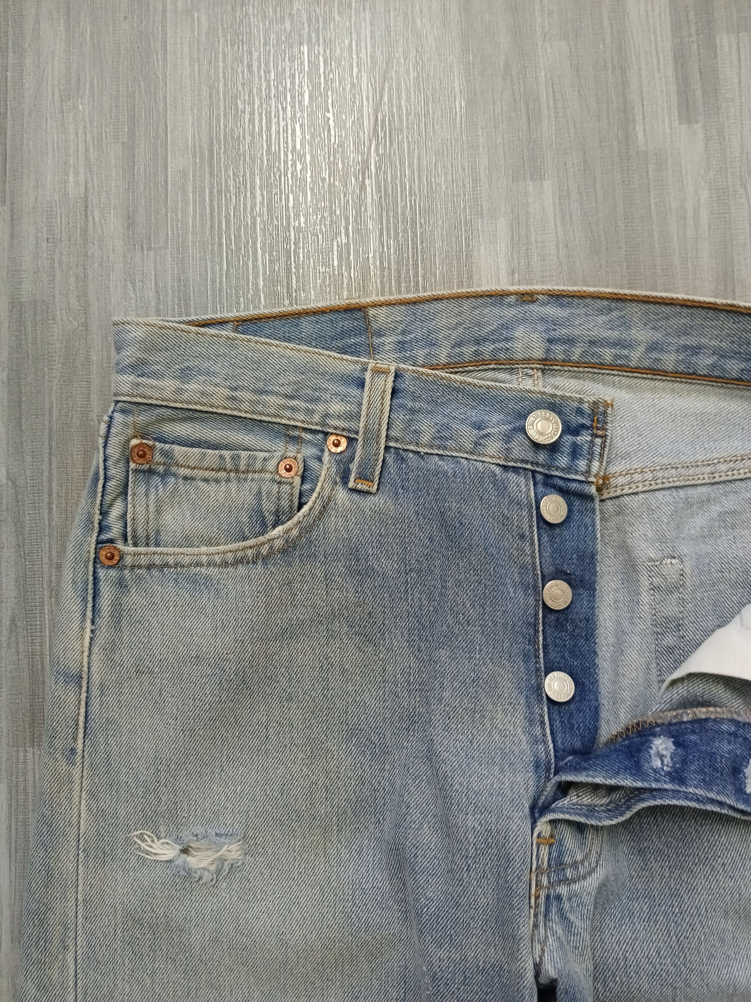 Levi's Vintage Clothing × Vintage SICK DISTRESSED LEVIS 501 90s DENIM PANTS Size US 30 / EU 46 - 6 Thumbnail