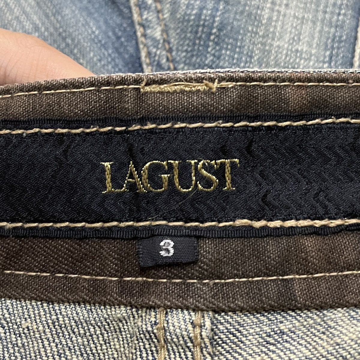 Le Grande Bleu (L.G.B.) Very Rare Vintage Japanese Brand Lagust Jeans 1990s Size US 33 - 9 Thumbnail