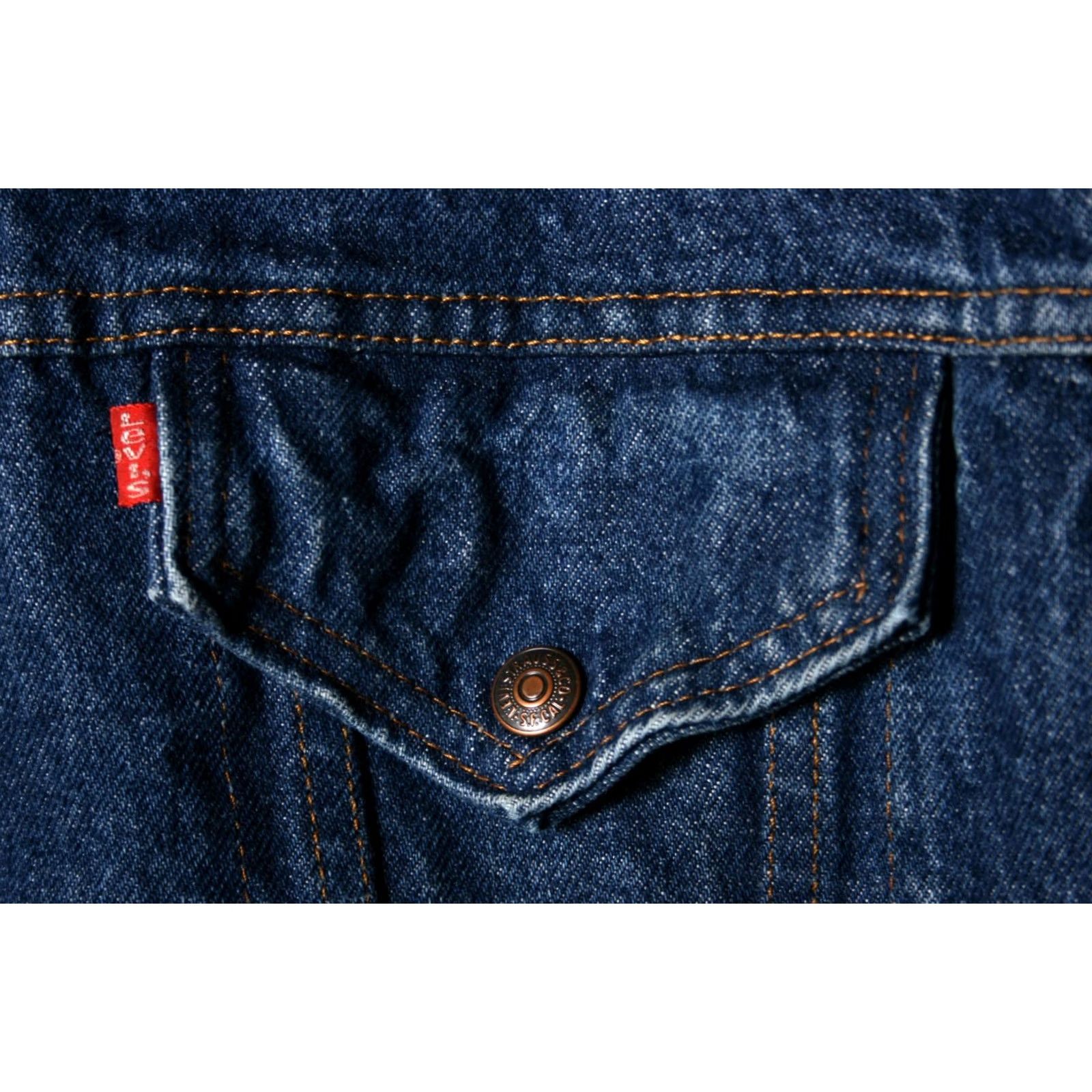 Levi's VINTAGE LEVI'S Denim Jacket Sherpa Lined Snap Button Blue 42R Men Jeans Jacket Coat Sz. 42R Size US 42 / EU 58 - 3 Thumbnail