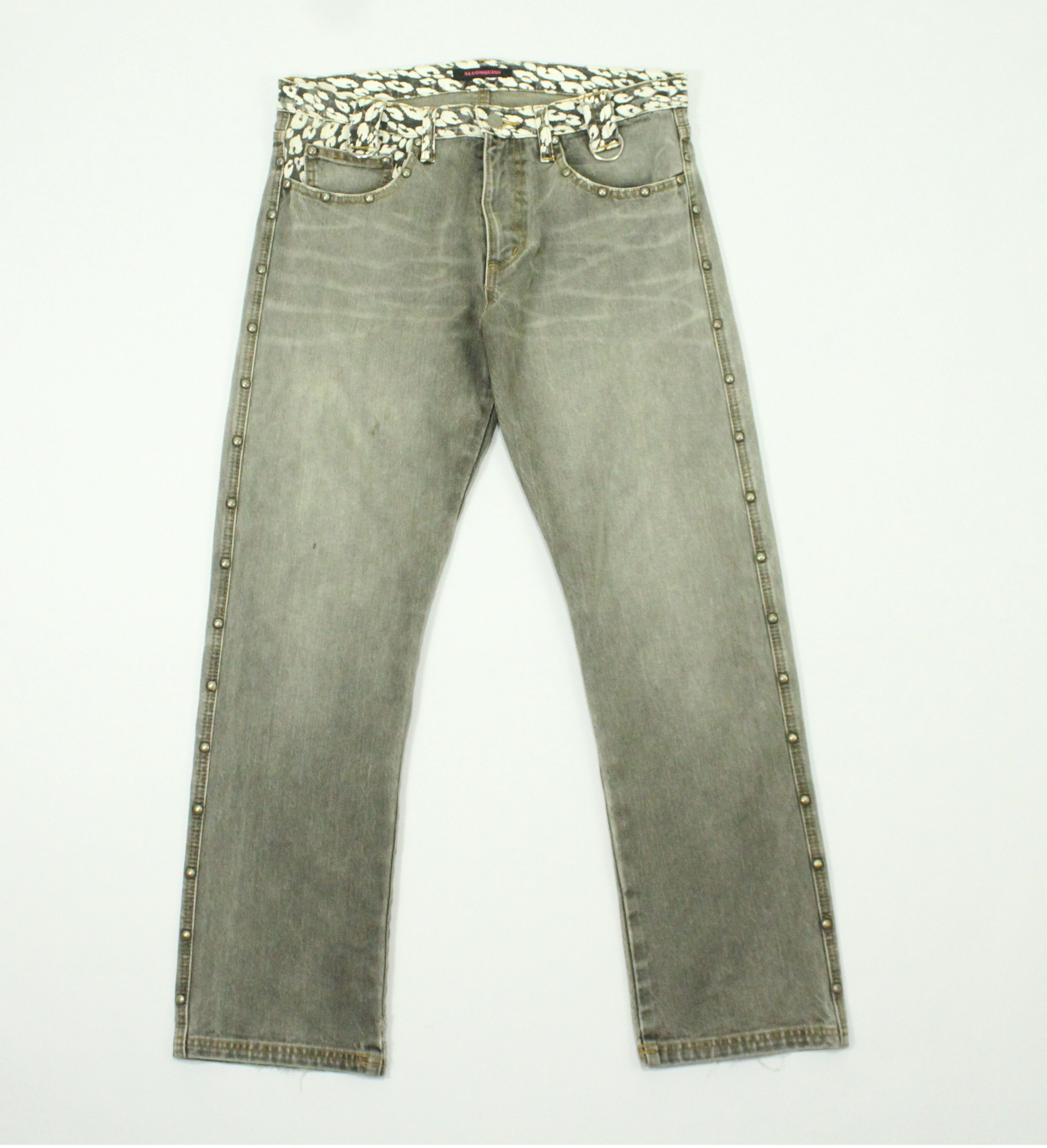 If Six Was Nine × In The Attic × Tornado Mart ALGONQUINS Denim Japanese Punk Gothic Grunge Outseam Riveted Size 32" / US 10 / IT 46 - 4 Thumbnail