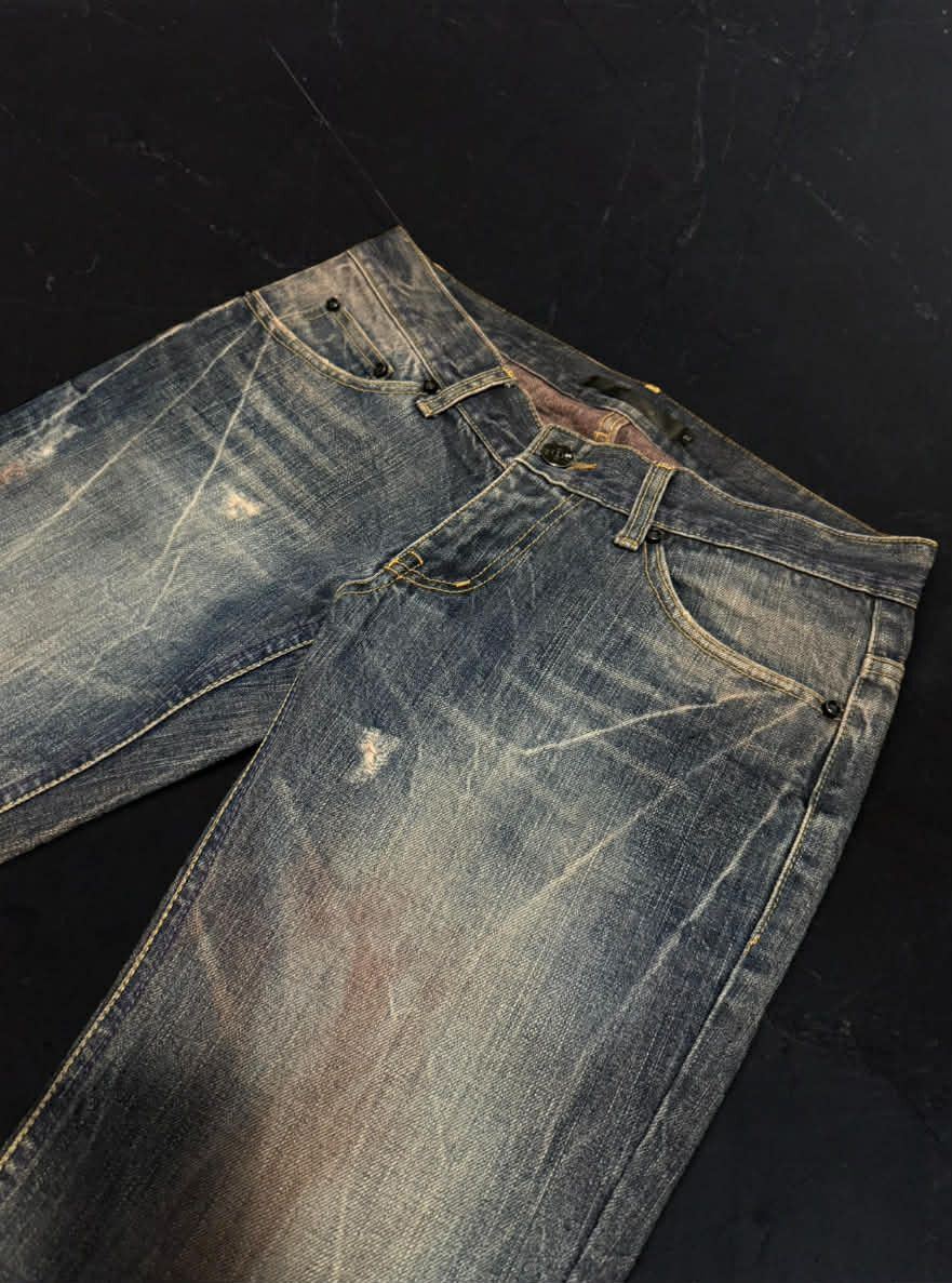 Japanese Brand Midas9 Blood wash denim Size US 31 - 4 Thumbnail
