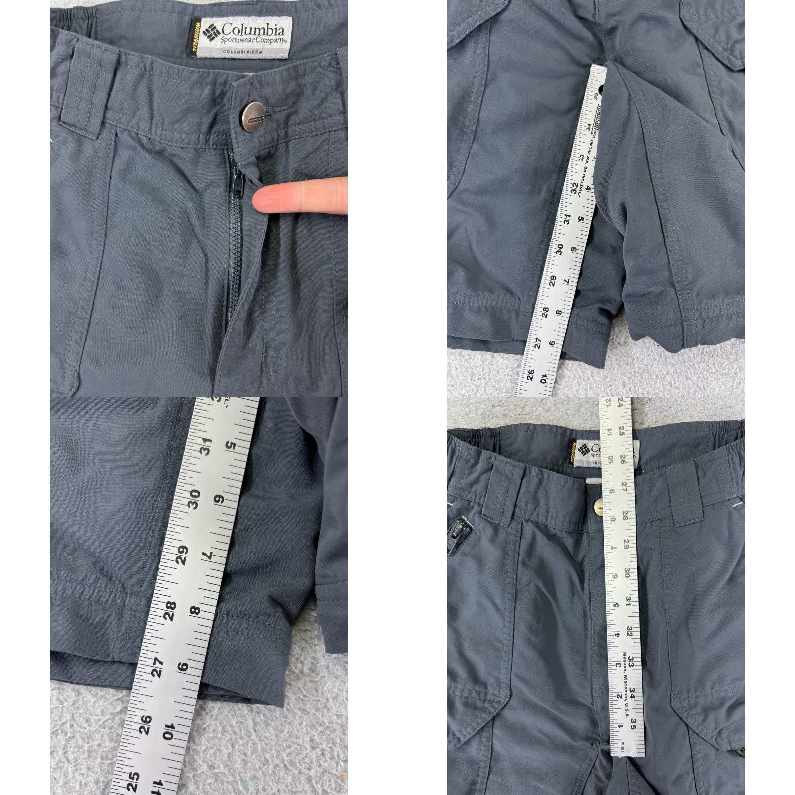 Vintage Columbia Cargo Shorts Men 30 Gray Nylon Zip Pockets Hiking, River, Kayak, Outdoor, 100% Nylon, Cargo, Regular Fit, Spring Summer Fall Winter, Gray Size US 30 / EU 46 - 8 Thumbnail