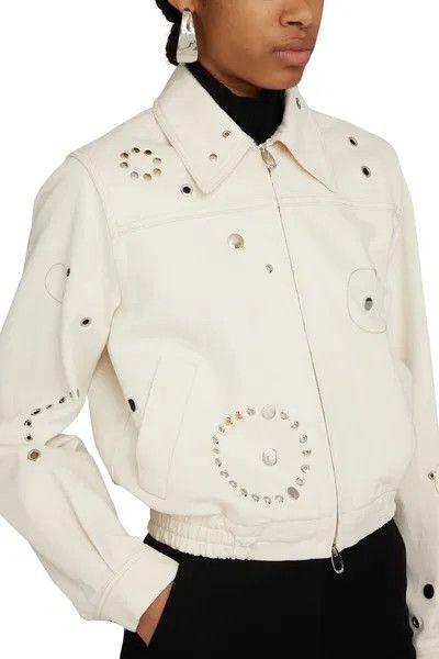 Chloe o1y0825 Denim Jacket in Ivory Size M / US 6-8 / IT 42-44 - 3 Thumbnail