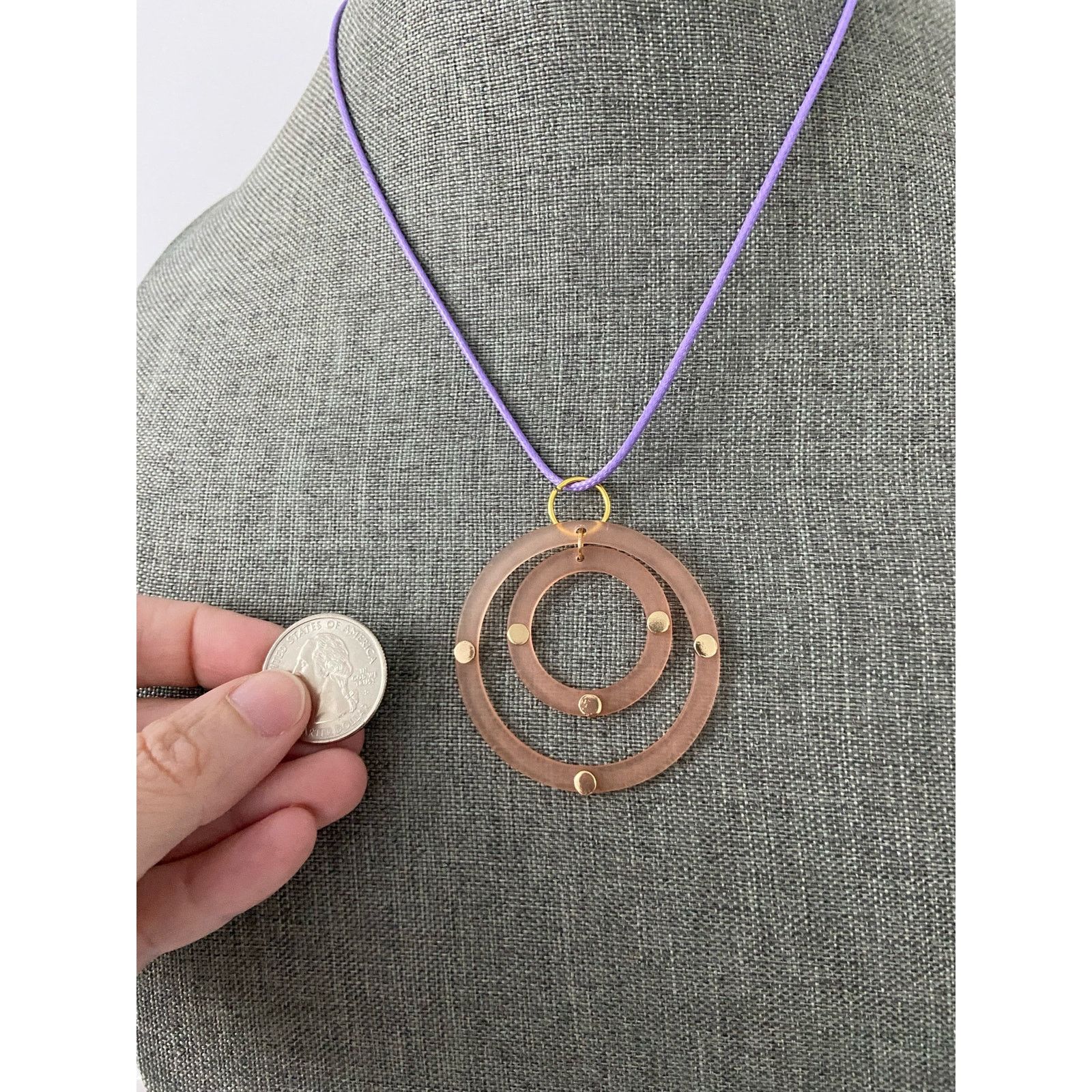 Handmade round pendant necklace Size ONE SIZE - 2 Thumbnail