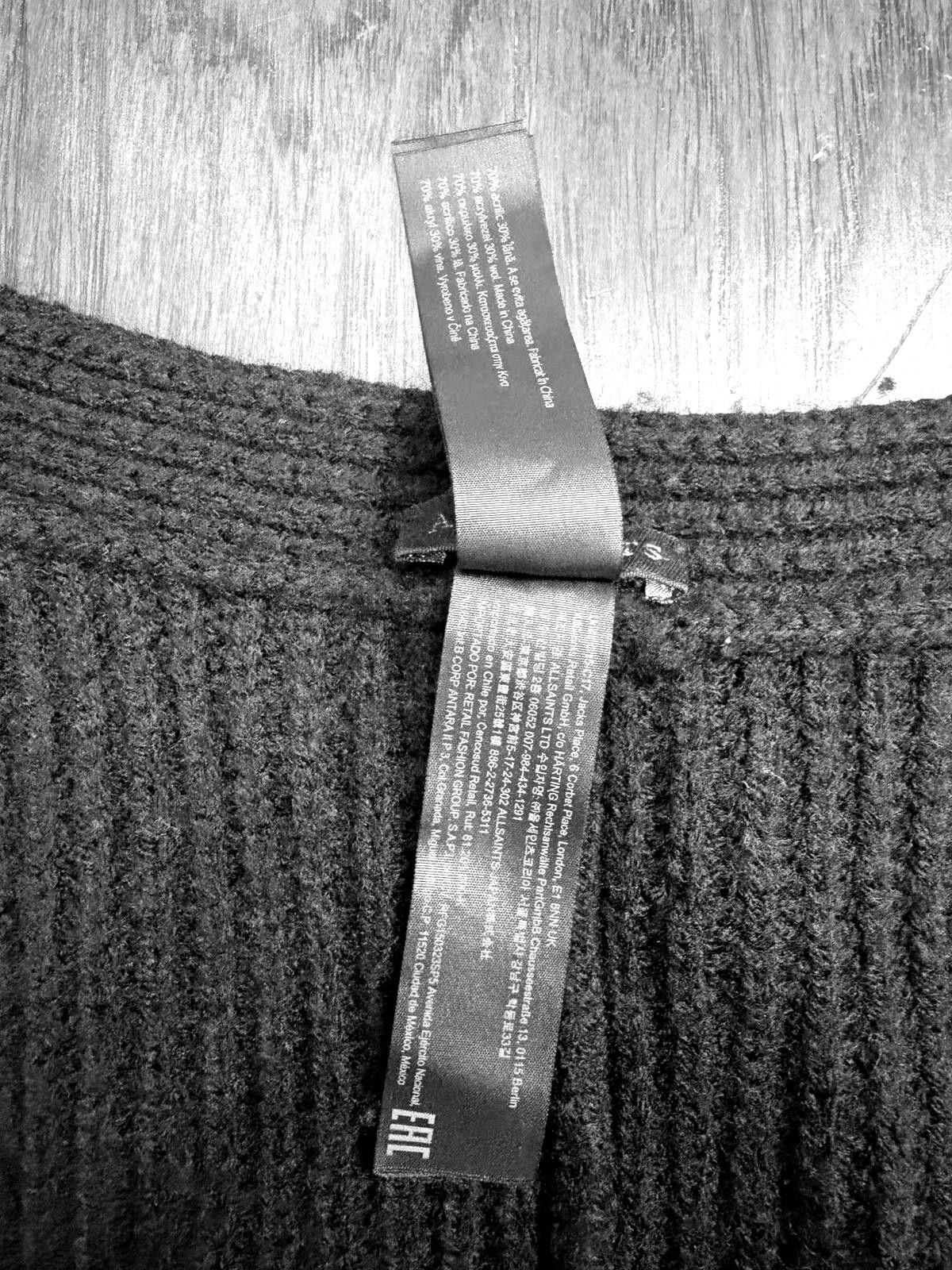 Allsaints AllSaints Travelling Rib Chunky Knit Ruana Open Cardigan - 1 Size ONE SIZE - 4 Thumbnail