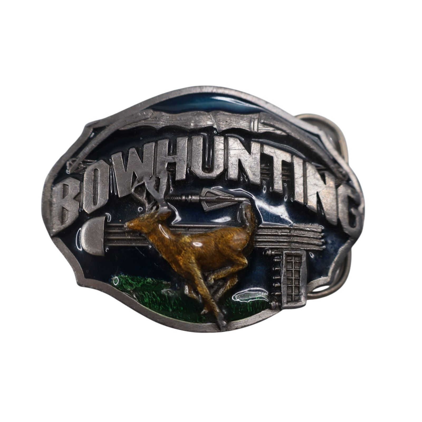 Vintage True Vintage 1987 Bowhunting 3D Painted Belt Buckle Size ONE SIZE - 1 Thumbnail