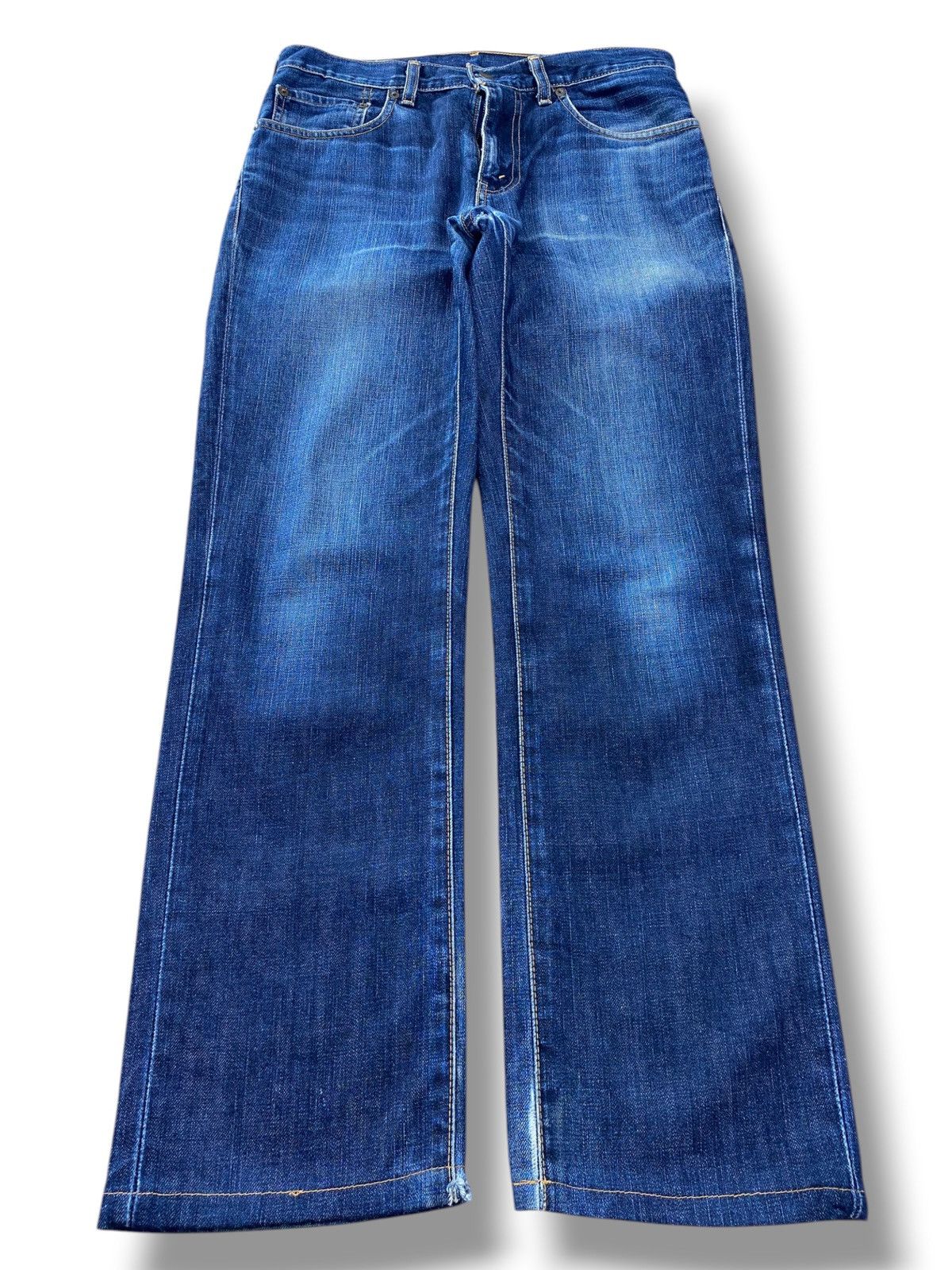 Levi's Levi’s Blue Wash Whiskered Style Straight Leg Jeans Size US 30 / EU 46 - 1 Thumbnail
