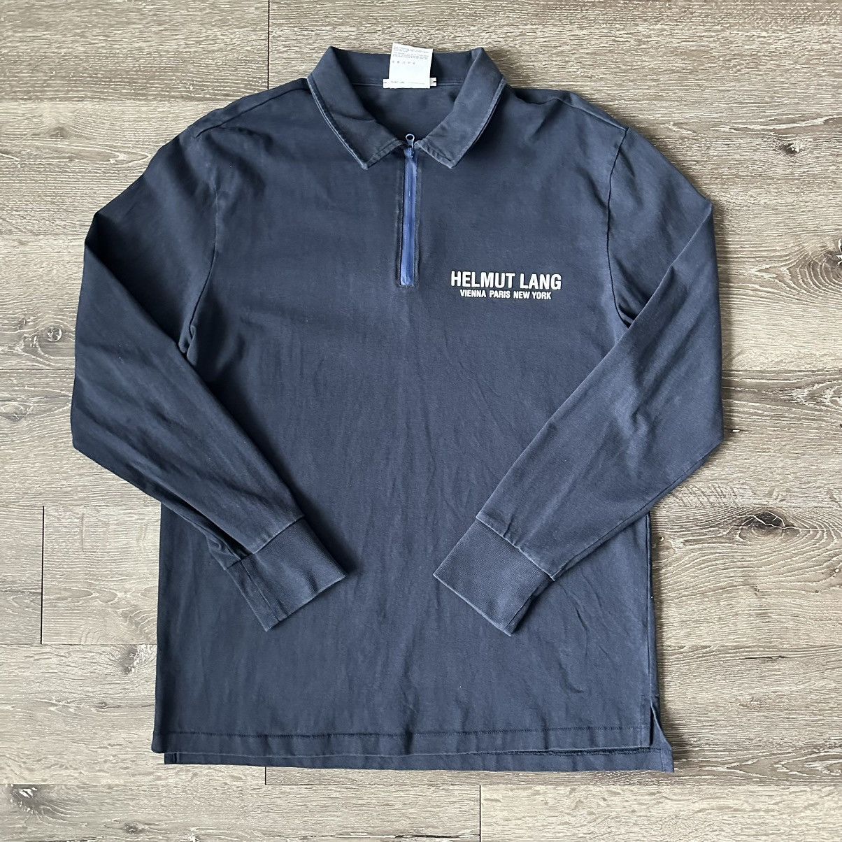Helmut Lang Navy Quarter Zip Polo