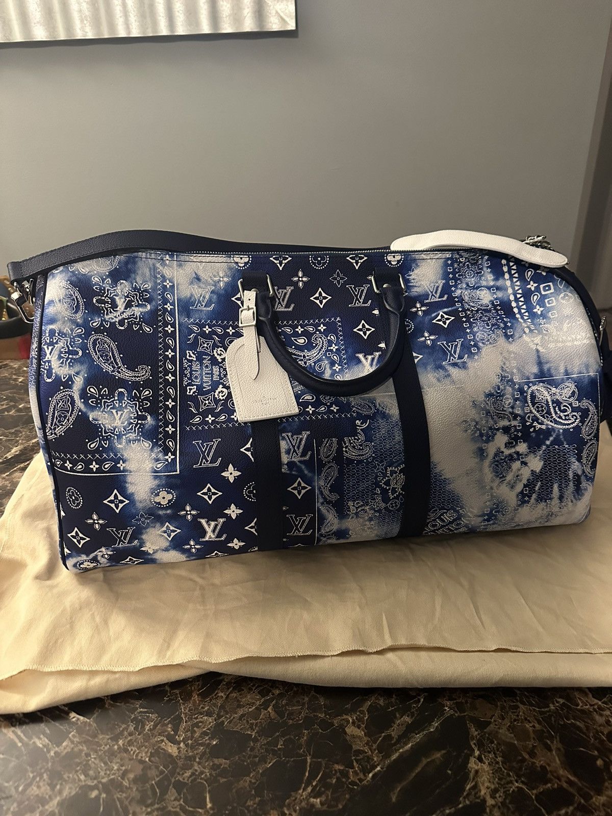 image of Louis Vuitton Duffle in Blue, Men's