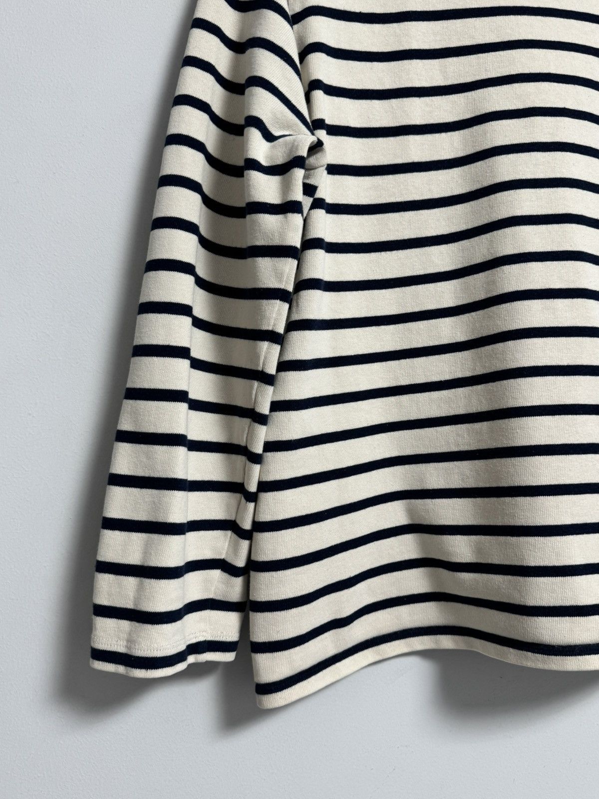 Sezane Sezane Women Long Sleeve Navy Blue Striped Organic T-shirt Size XL / US 12-14 / IT 48-50 - 13 Thumbnail