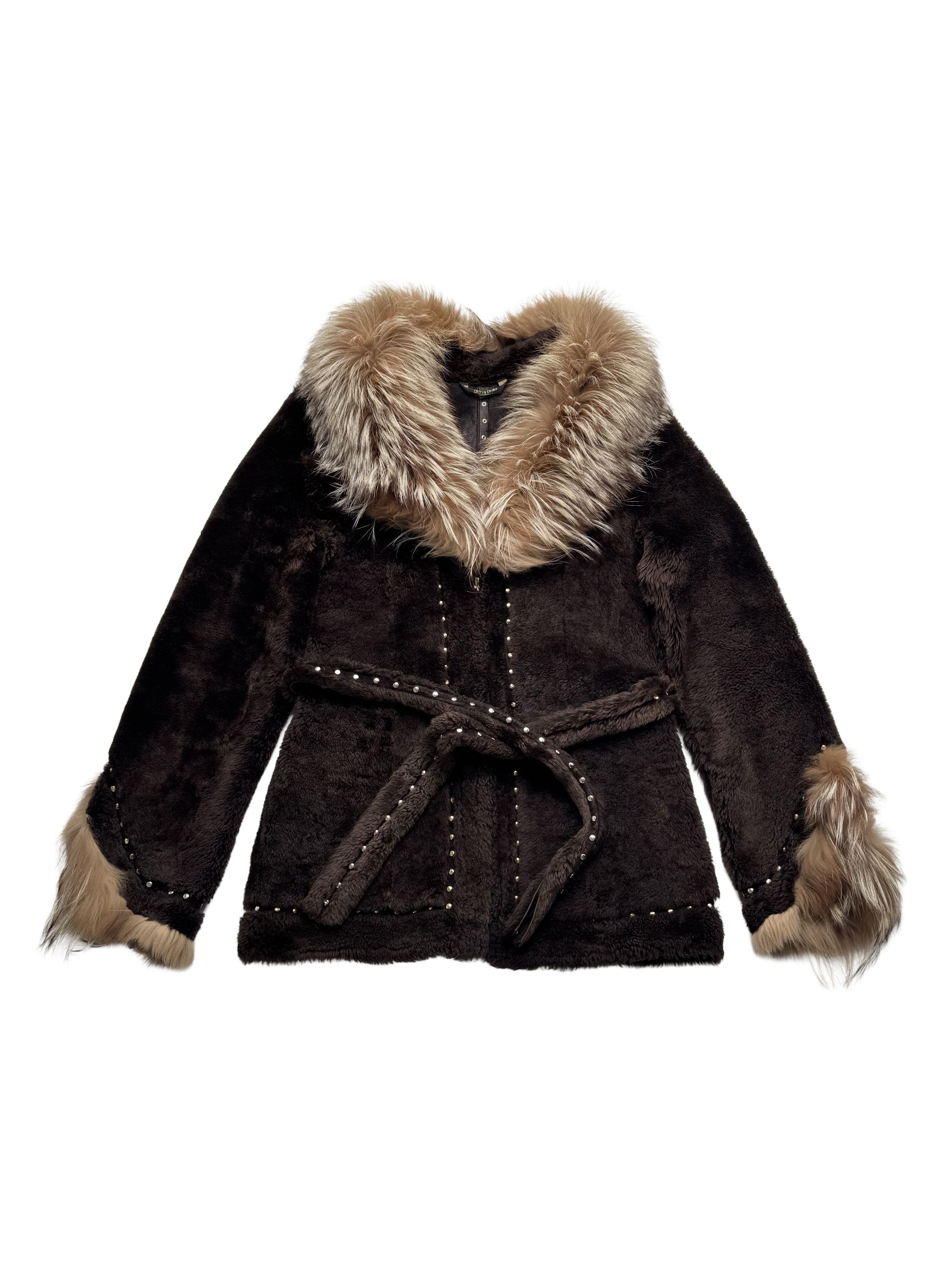 Japanese Brand Vintage Real Leather/Sheepskin Jacket With Real Fur Details Size M / US 6-8 / IT 42-44 - 5 Thumbnail