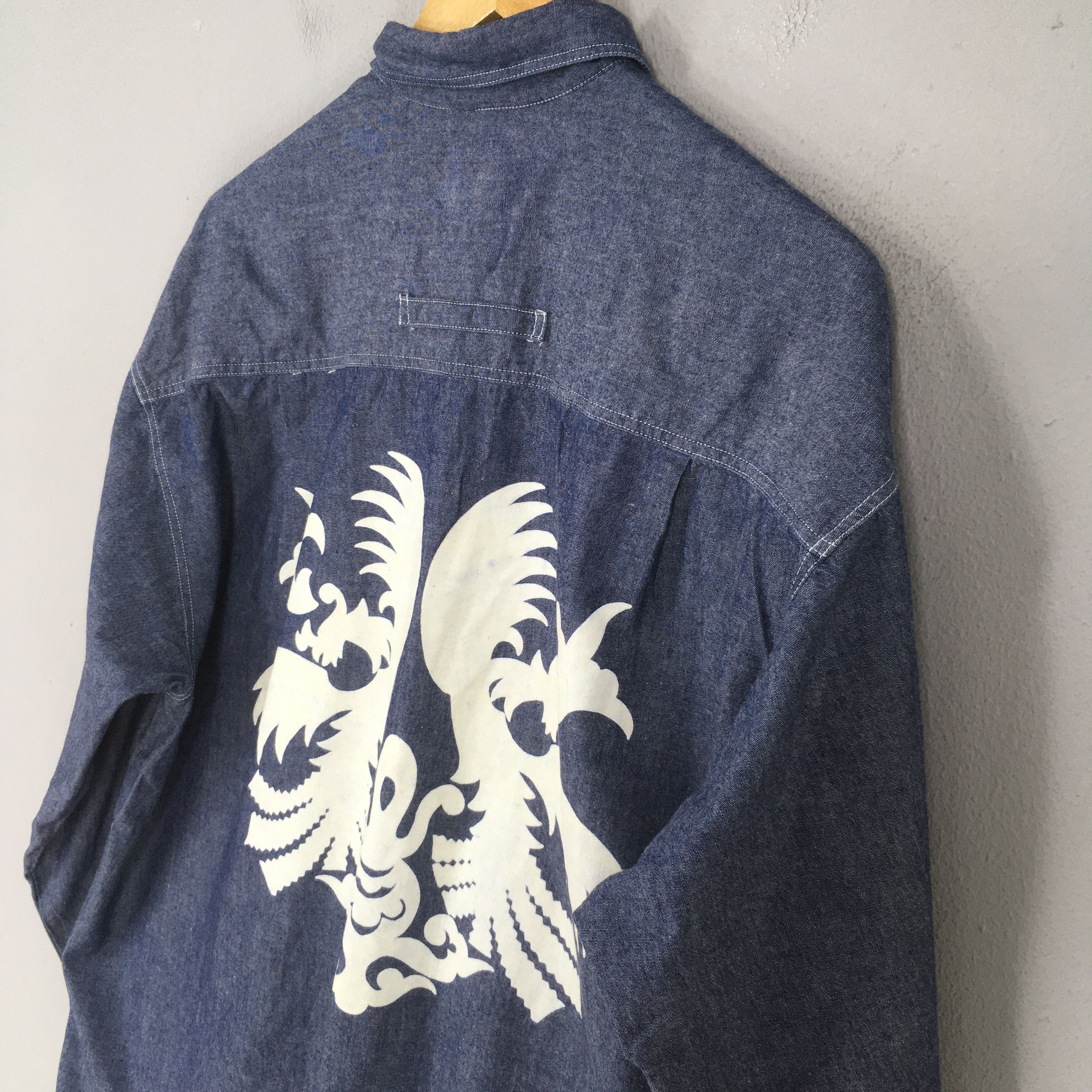 Kansai Yamamoto Vintage Kansai Man Fun Japan Blue Jeans Shirt Medium Size US M / EU 48-50 / 2 - 3 Thumbnail