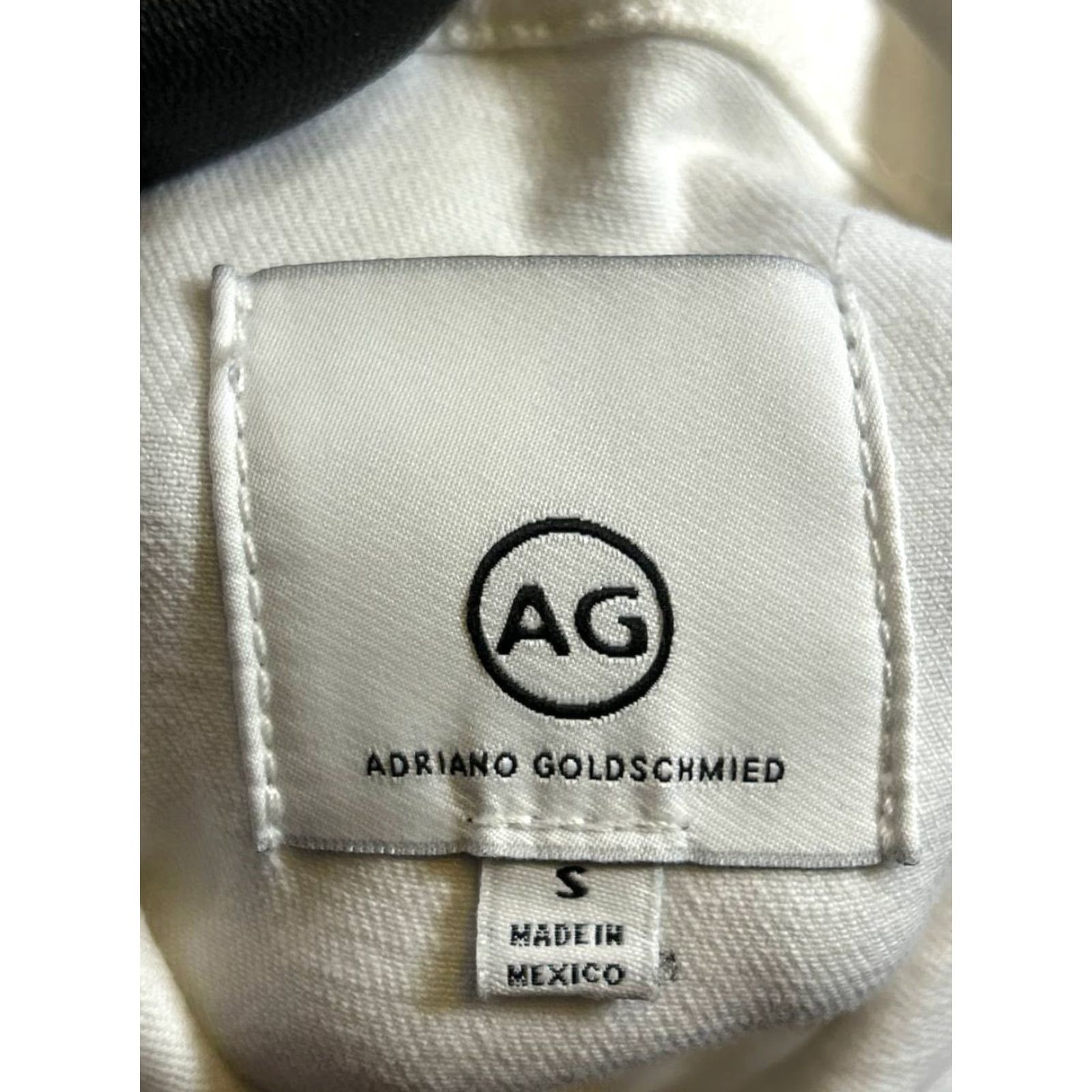 Denime AG Adriano Goldschmied Jacket Womens Small White Cotton Denim Bomber Jacket Shirt? Size S / US 4 / IT 40 - 3 Thumbnail