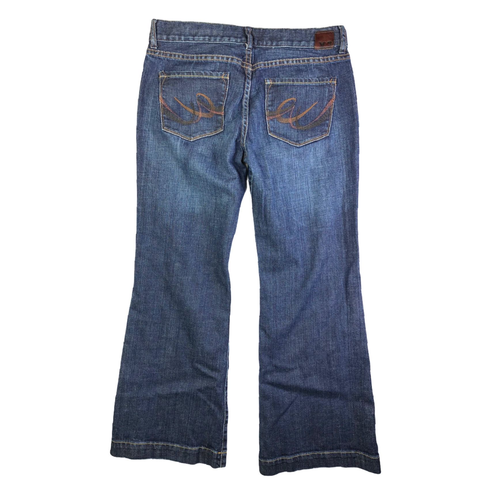 Denime X2 Jeans Eva Full Leg Womens Size 8S 31x28 Measured Blue Denim Jeans - Regular, Mid Rise, Zip, Denim, 8S, 31 Inseam, 28 Inseam, Distressed: No Size 30" / US 8 / IT 44 - 2 Thumbnail