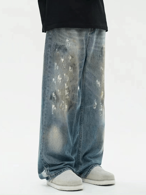 Japanese Brand × Jean Men's American loose straight-leg vintage distressed jeans Size US 32 / EU 48 - 3 Thumbnail