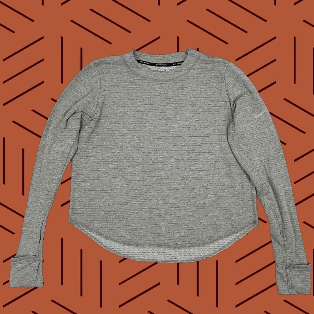 Nike **Women's Medium Nike Dri-Fit Element Grey Long Sleeve Crop Top** User: **Women's Medium Nike Dri-Fit Element Gray Long Sleeve Cropped Shirt** Size M / US 6-8 / IT 42-44 - 1 Thumbnail