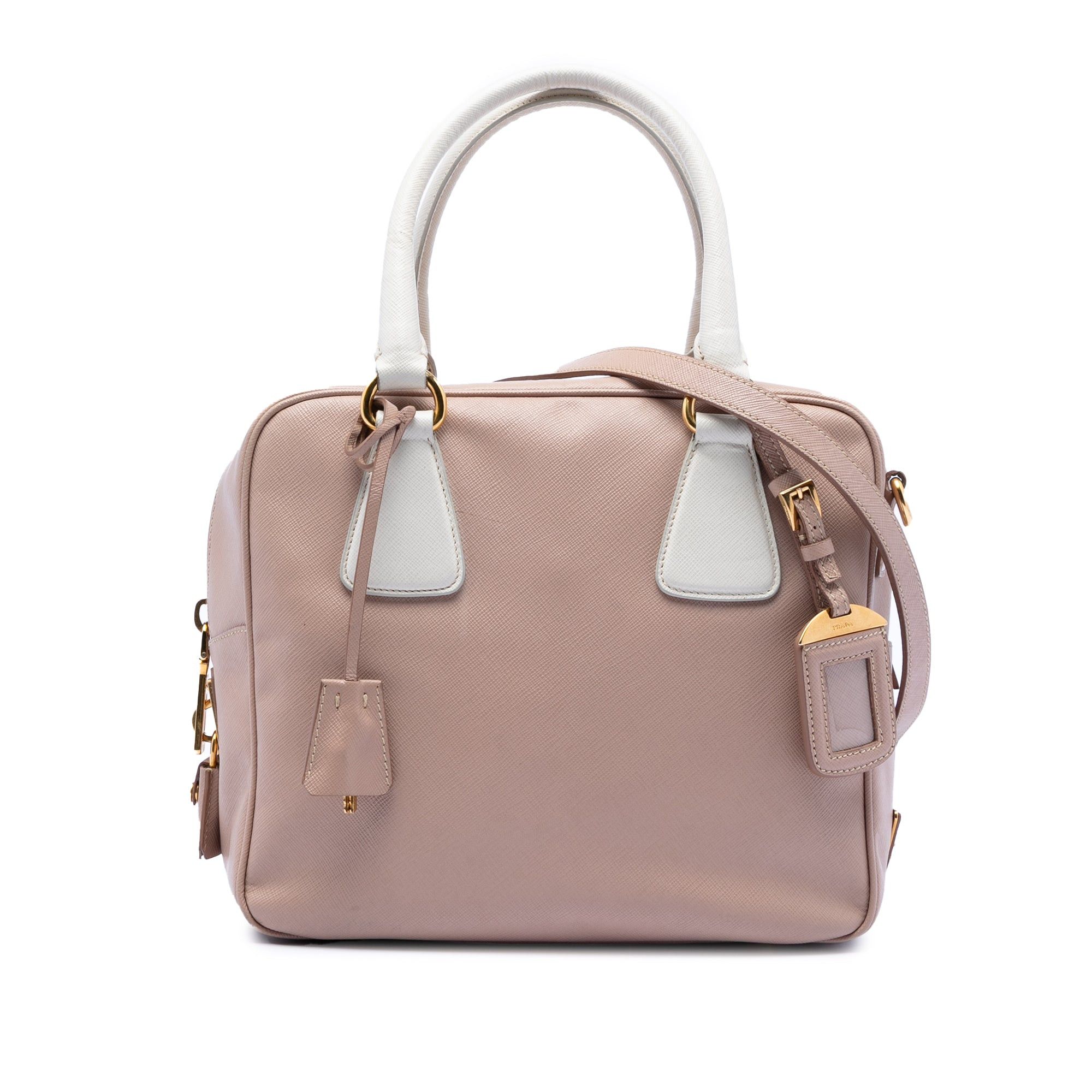 Prada Small Bicolor Saffiano Square Bauletto Satchel Size ONE SIZE - 1 Thumbnail
