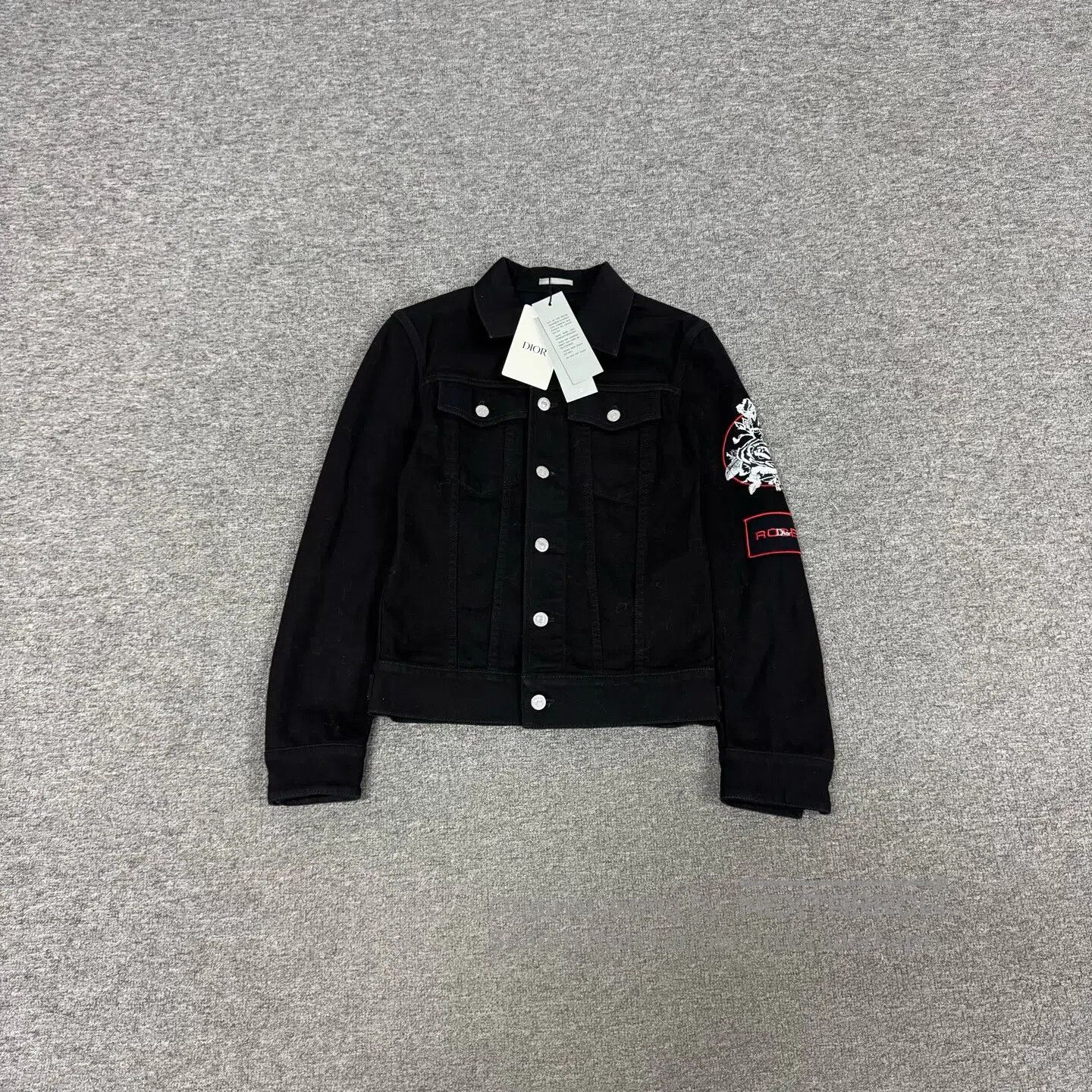 Dior Dior size 42 Rose embroidery badge denim jacket| Size L / US 10 / IT 46 - 1 Thumbnail