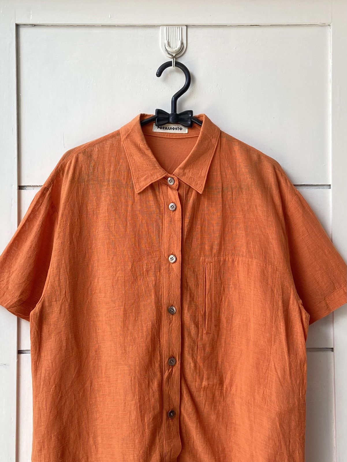 Designer × Issey Miyake × Japanese Brand PERMANENTE Orange Shirt Size US S / EU 44-46 / 1 - 2 Thumbnail
