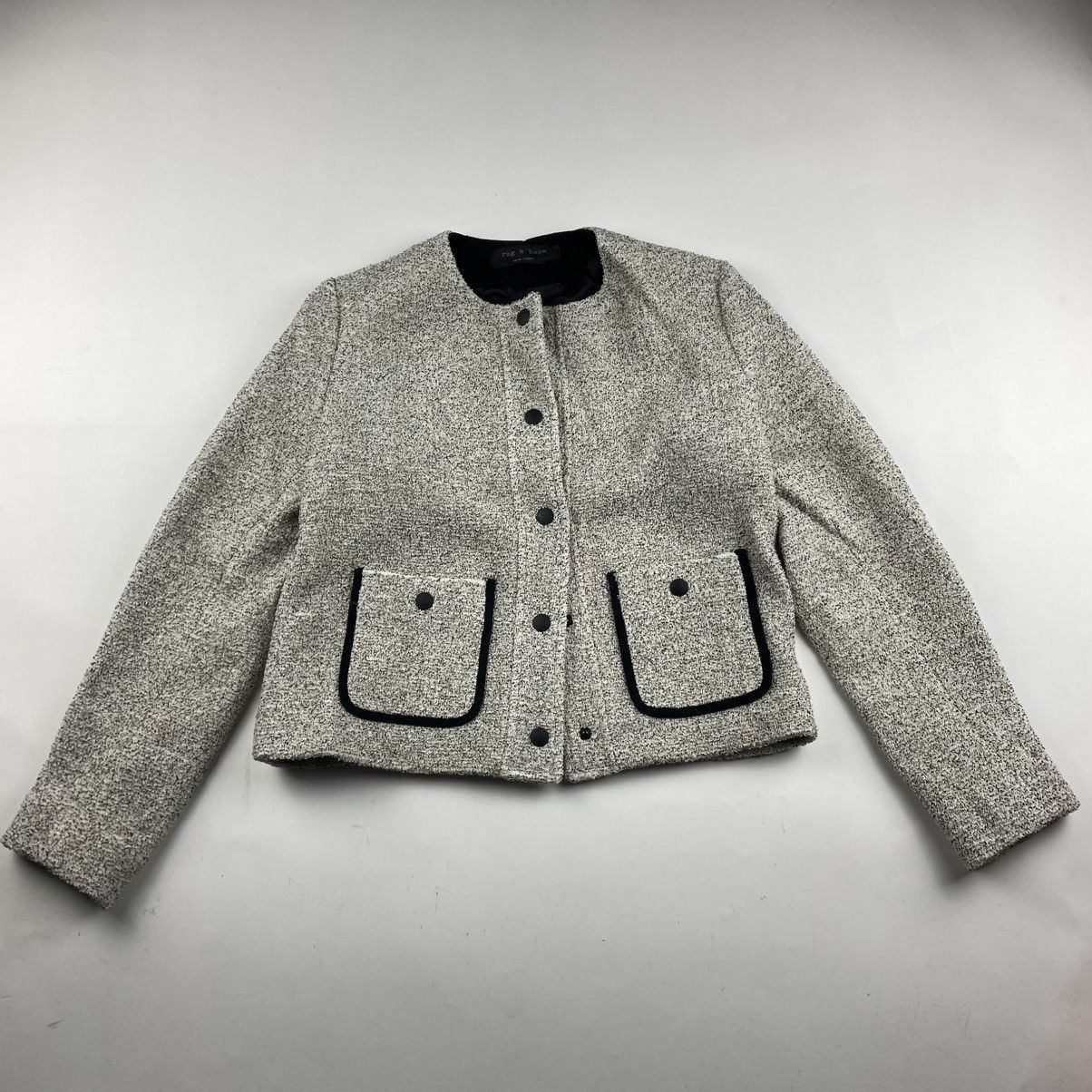 Rag & Bone Rag And Bone Cannon White Long Sleeve Snap Terry Jacket Size M / US 6-8 / IT 42-44 - 1 Thumbnail