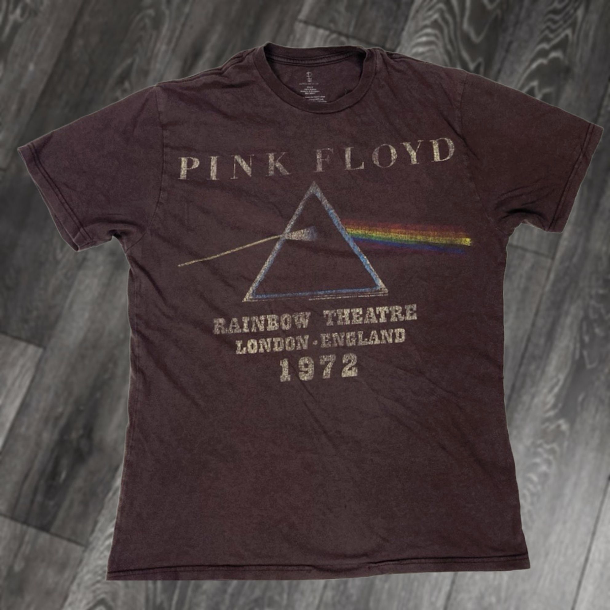 Vintage Pink Floyd Rainbow Theatre London 1972 Graphic T-shirt Women Medium Brown Music Shirt Size M / US 6-8 / IT 42-44 - 1 Thumbnail