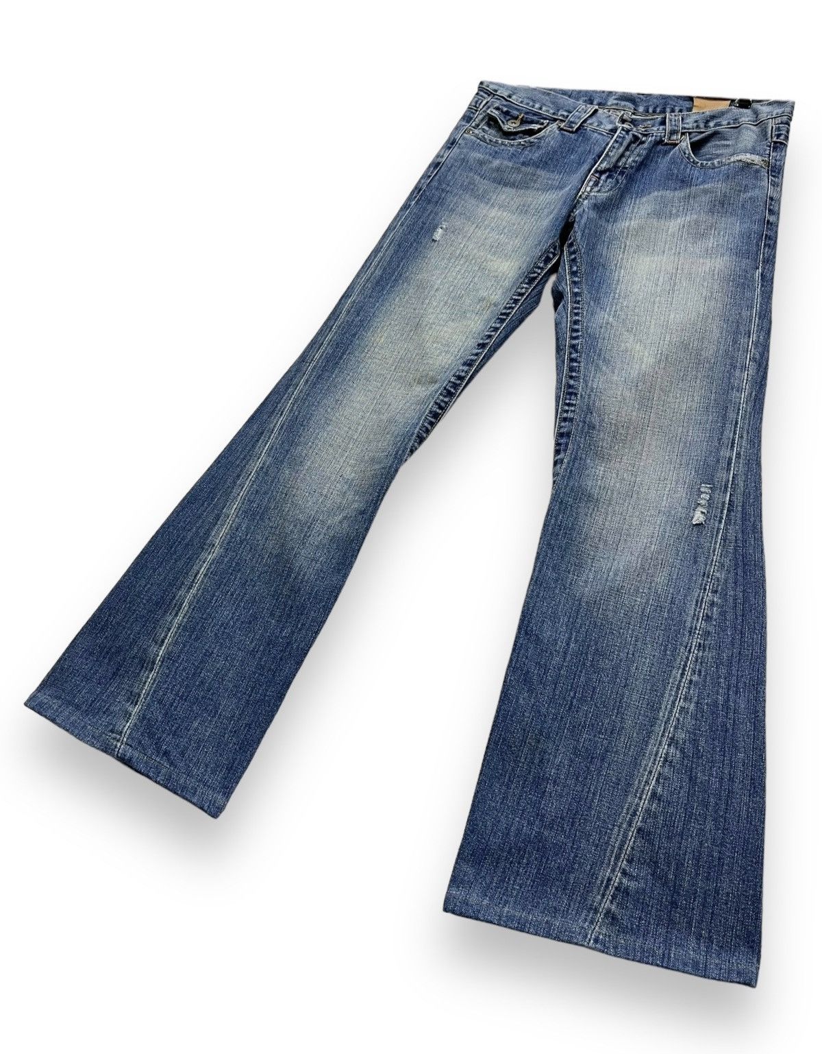 JUN MEN 🔥FYE🔥Vintage JUN MEN FADE OUT BLUE FLARE Jeans Size US 31 - 4 Thumbnail