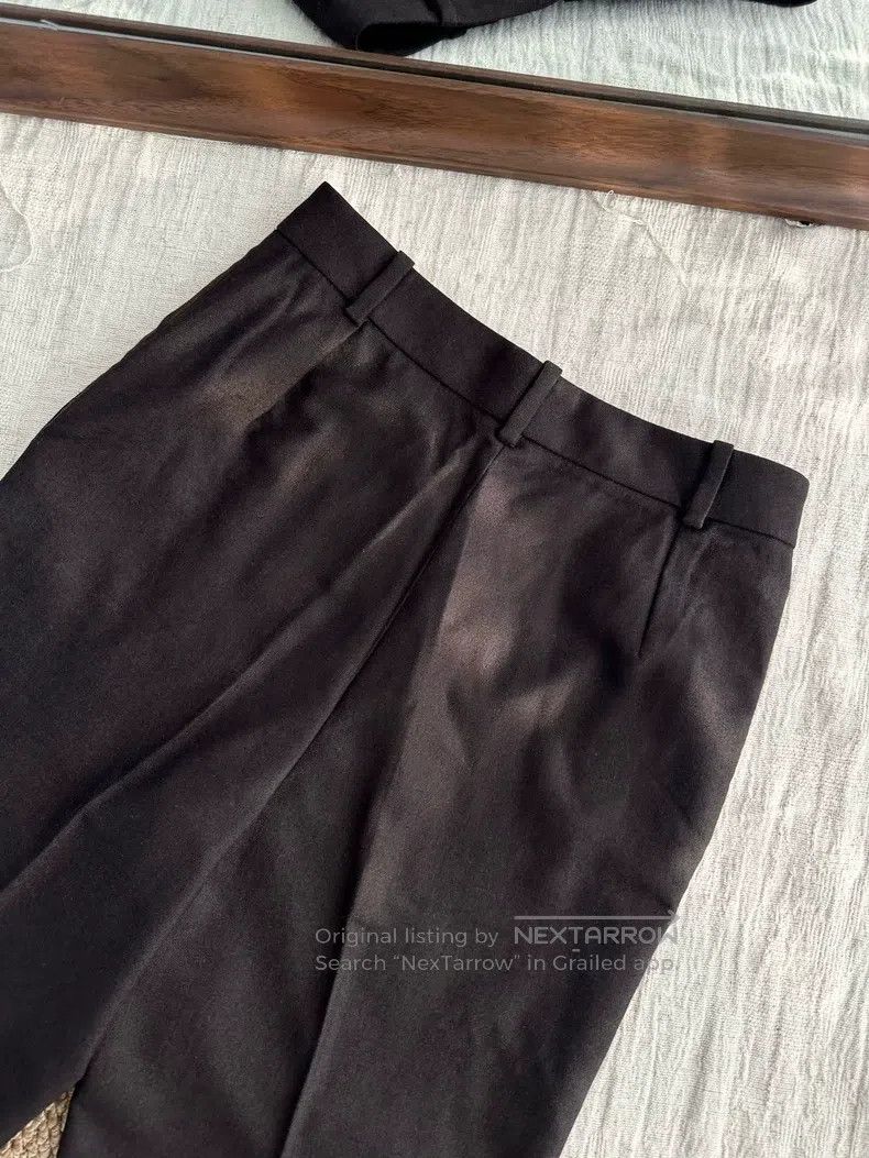 Hermes Hermes Cashmere Pleated Crepe Suit Pants, Dark Brown Size 25" / US 0 / IT 36 - 5 Thumbnail