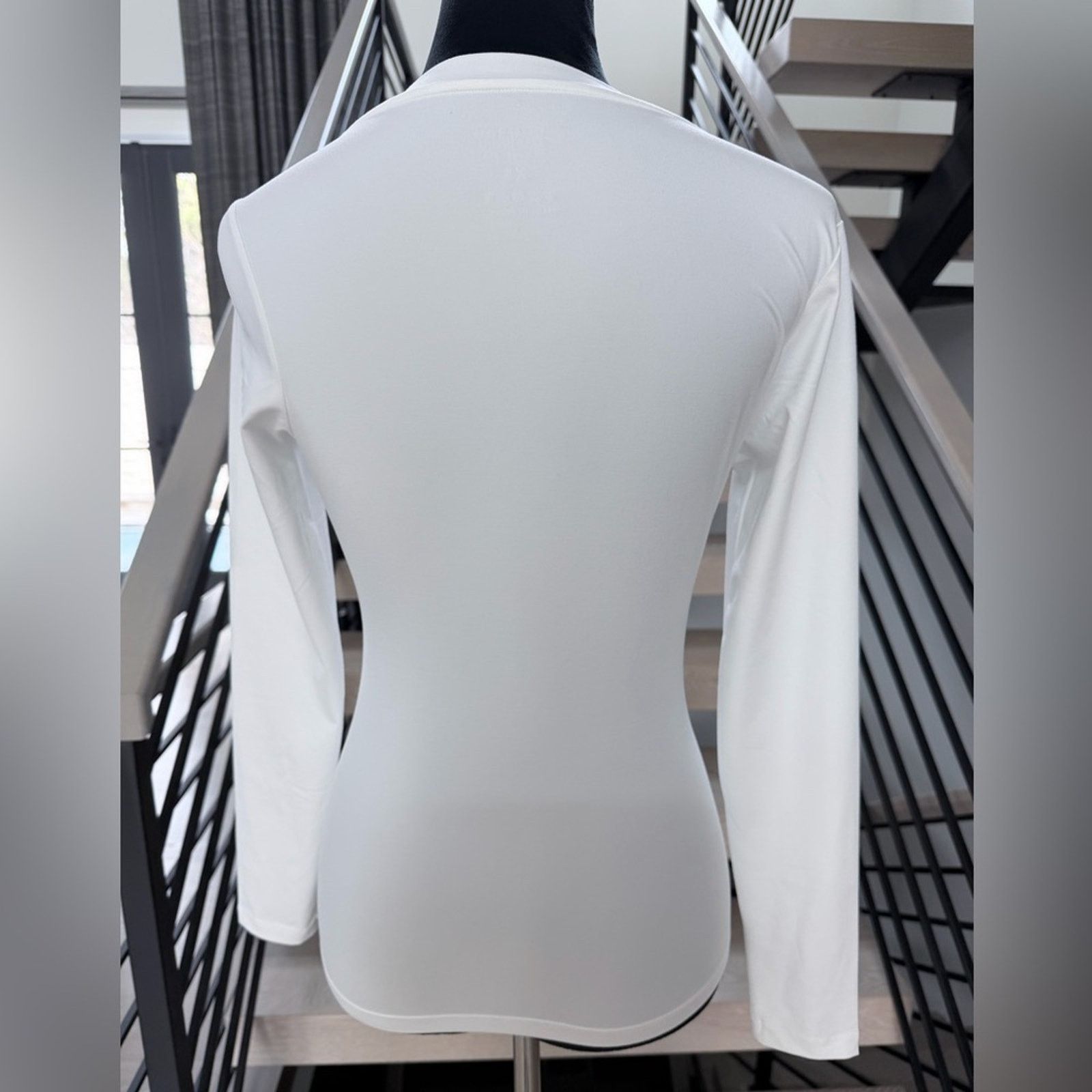 Other New White Basic V neck Crewneck Long Sleeve Women's Top S Size S / US 4 / IT 40 - 4 Thumbnail