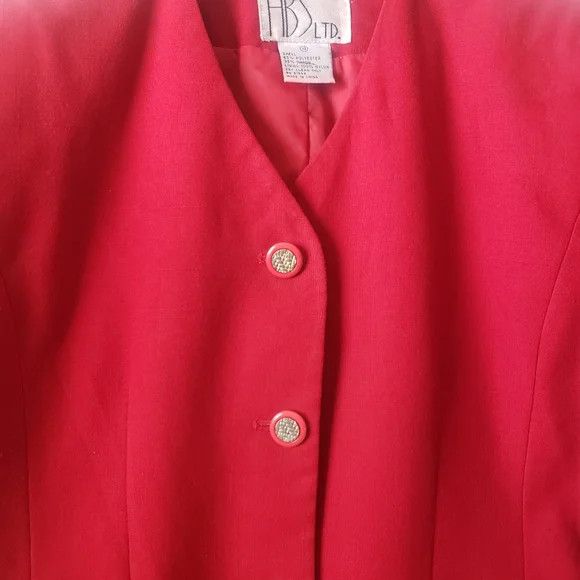 Other Vintage/90s Red Short Sleeve Blazer Jacket Size L / US 10 / IT 46 - 3 Thumbnail