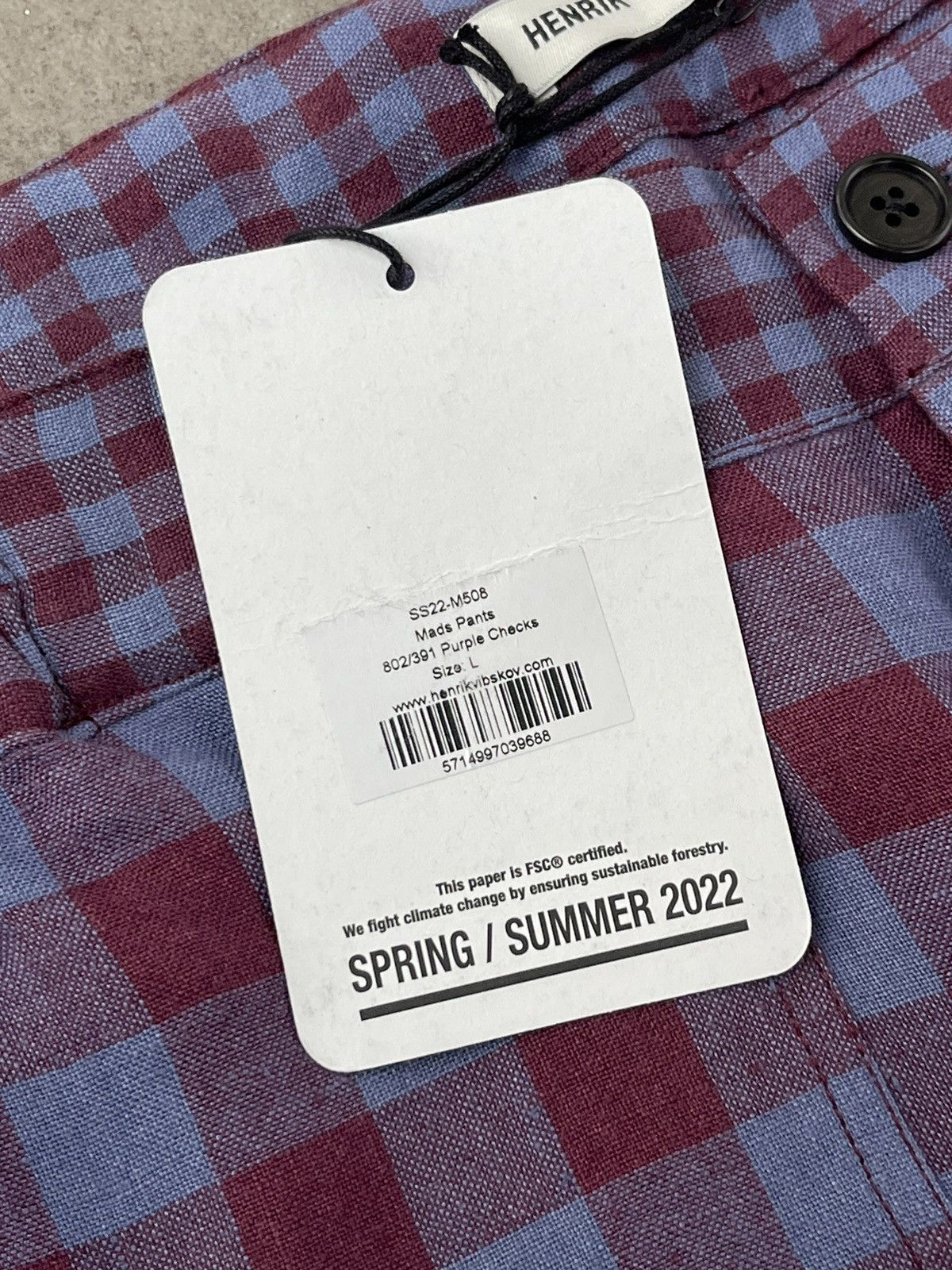 Henrik Vibskov !DS! SS22 Henrik Vibskov Mads Purple Checks Casual Pants Size US 34 / EU 50 - 17 Thumbnail