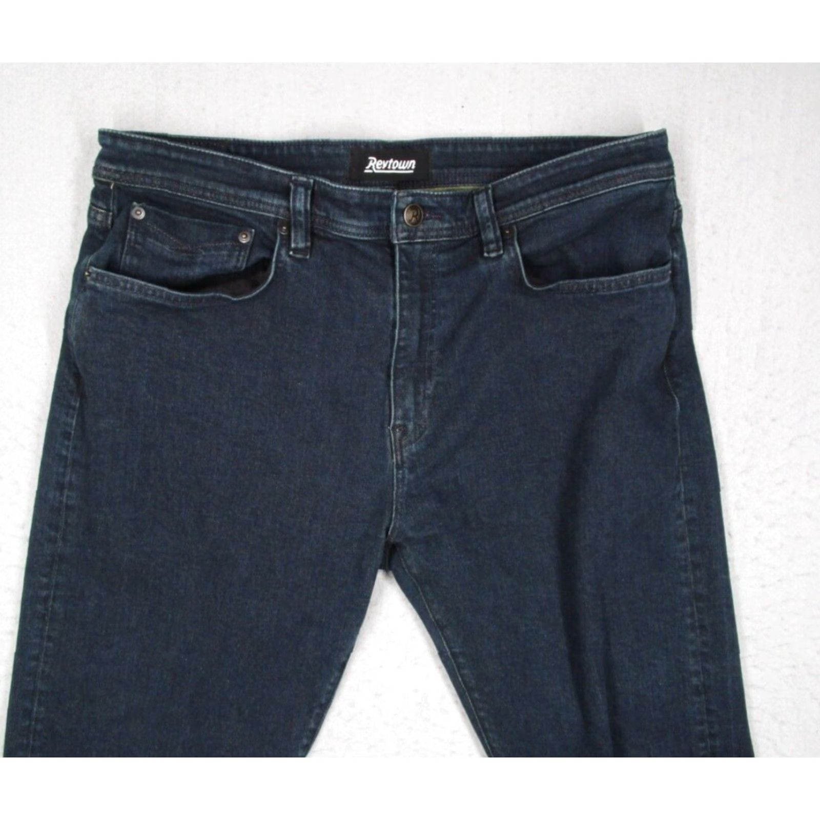 Denime Revtown Jeans Men's 36x32 Blue Automatic Straight Mid Rise Denim Classic Size US 36 / EU 52 - 2 Thumbnail