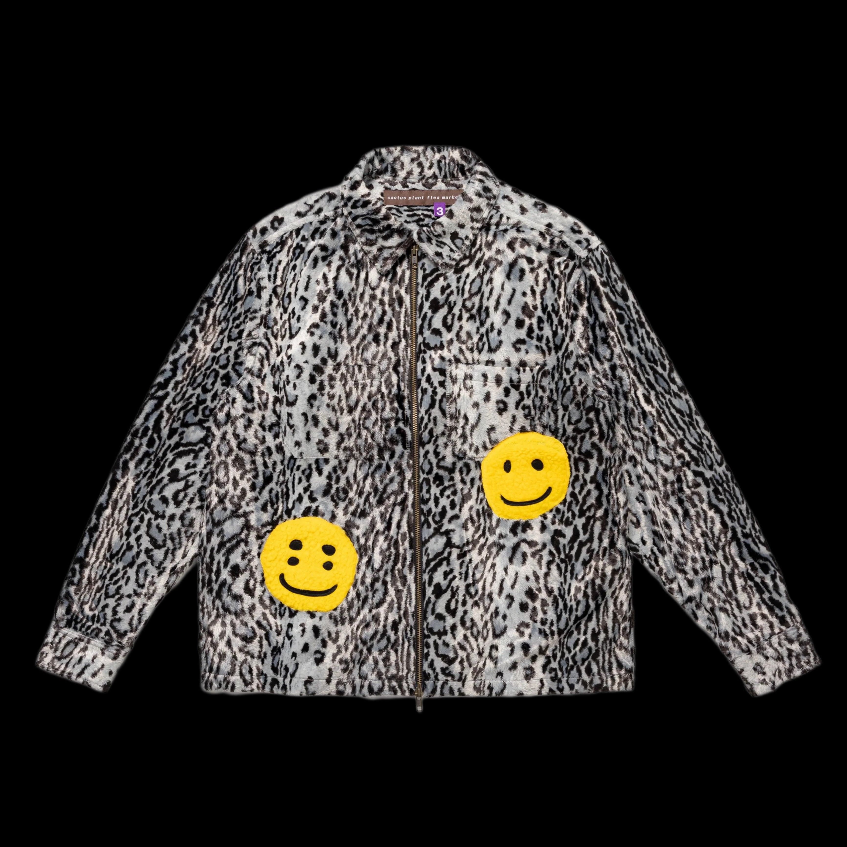 image of Cactus Plant Flea Market 2023 Cpfm Grey Leopard Zip Jacket Cheetah Snow Grey Fur in Snow Leopard (S