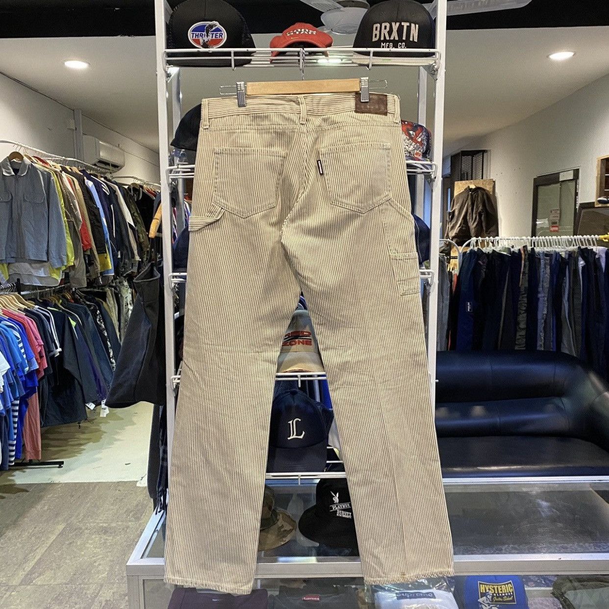 Hysteric Glamour 🔥Sick Y2K E Hyphen World Gallery Carpenter Hickory Pants Size US 34 / EU 50 - 1 Thumbnail