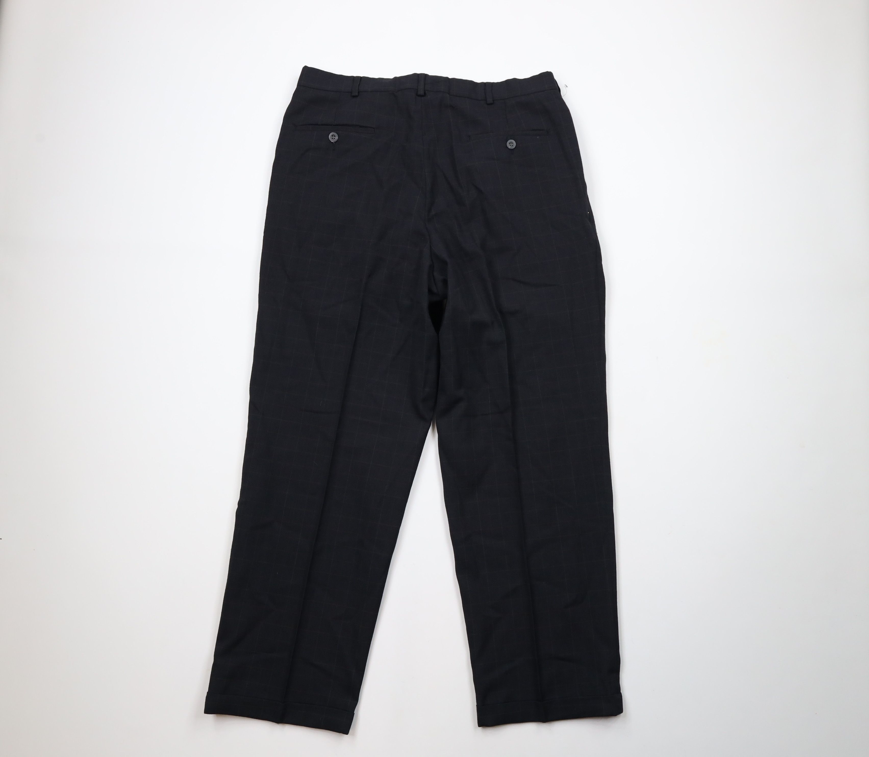 Vintage Vintage 90s Streetwear Cuffed Worsted Wool Chino Pants Plaid Size US 34 / EU 50 - 9 Thumbnail
