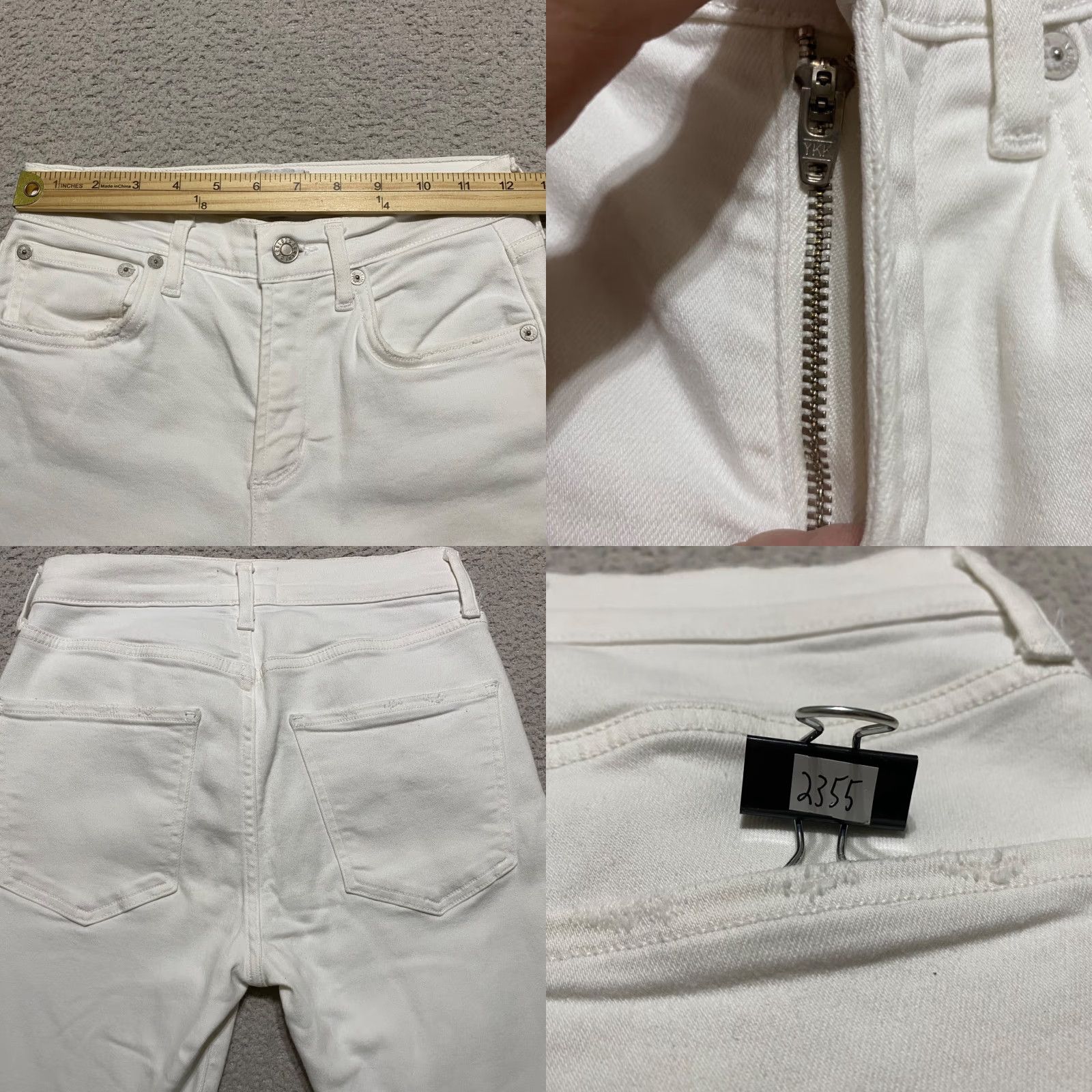 Agolde AGOLDE Womens Jeans White Light Wash 25 High Rise Slim Straight 5-Pocket Denim Size 42" / US 20 - 8 Thumbnail