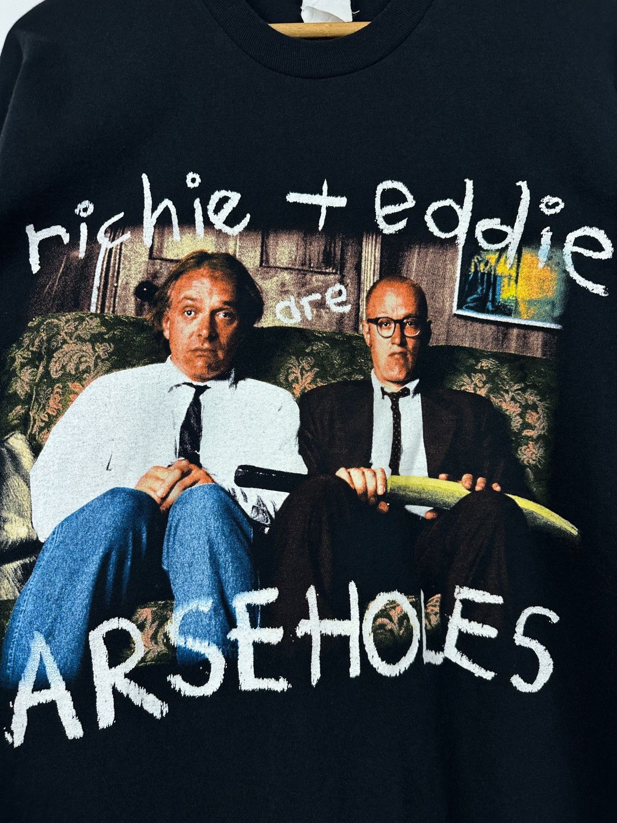 Vintage Vintage Richie + Eddie Are Arseholes Bottom Live T-Shirt Size US XL / EU 56 / 4 - 8 Thumbnail