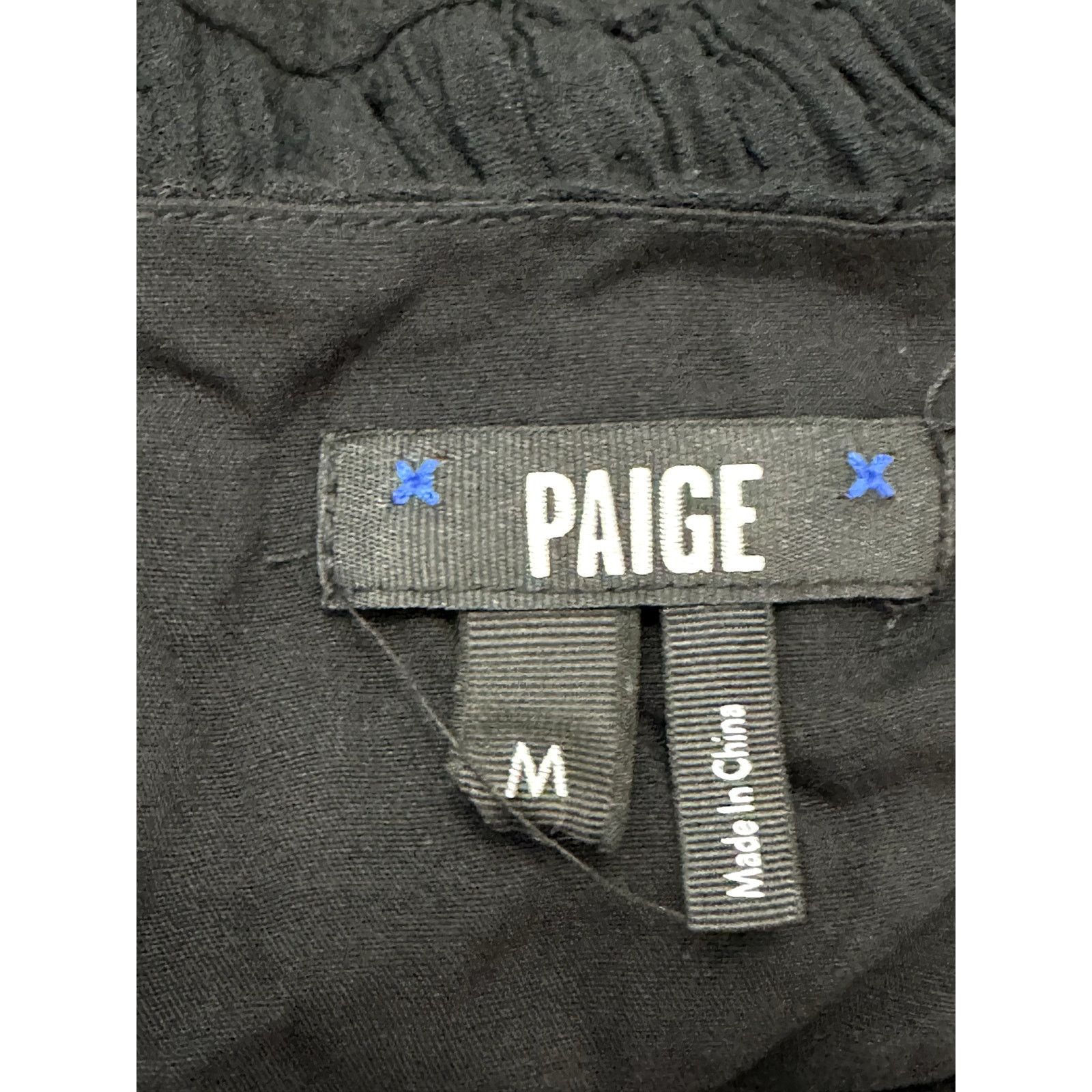 Paige Paige Midi Dress V-Neckline Tiered Swiss Dot Black Women's Size M / US 6-8 / IT 42-44 - 8 Thumbnail