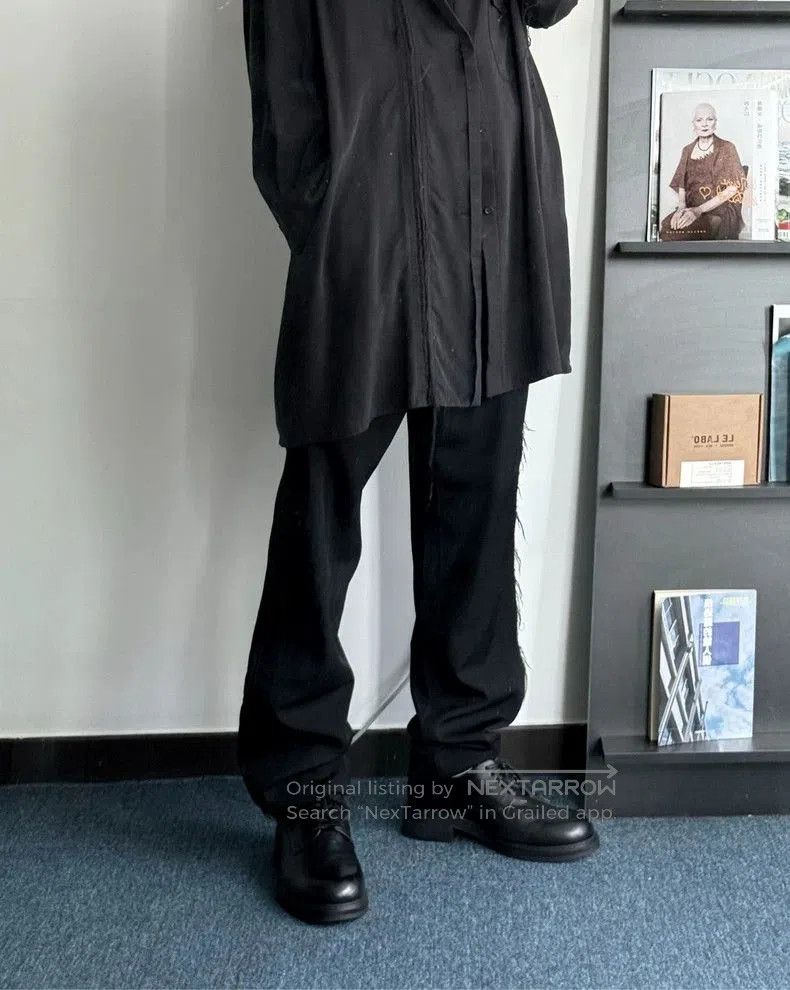 Yohji Yamamoto Yohji Yamamoto Wool Silk Trimmed Dress Pants. Size US 26 / EU 42 - 7 Thumbnail