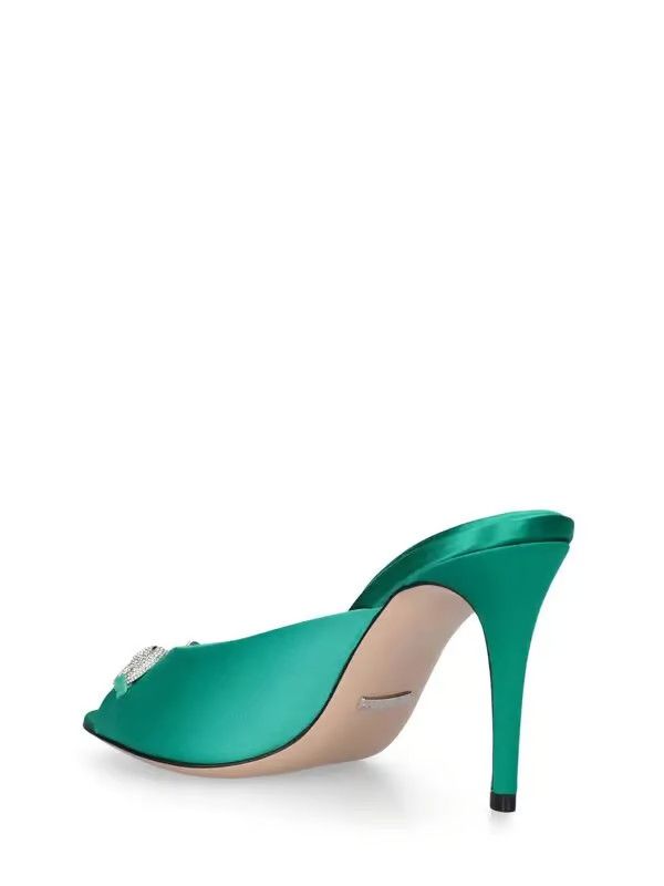 Gucci o1s1wg110425 Women's Horsebit Mid-Heel Slide Sandals Green Size US 8 / IT 38 - 3 Thumbnail