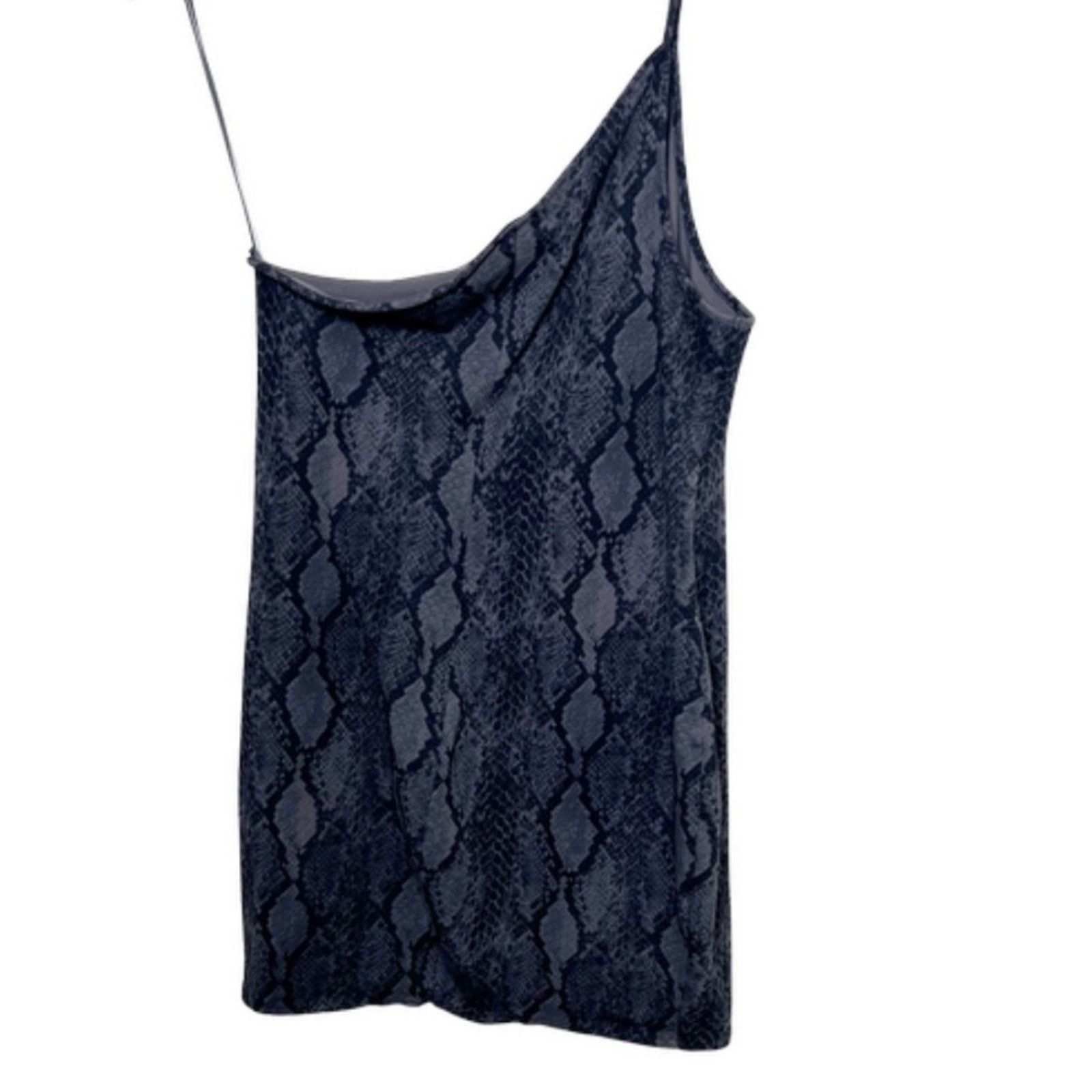 Express Express Women’s Snakeskin One Shoulder Bodycon Mini Dress Size L / US 10 / IT 46 - 12 Thumbnail