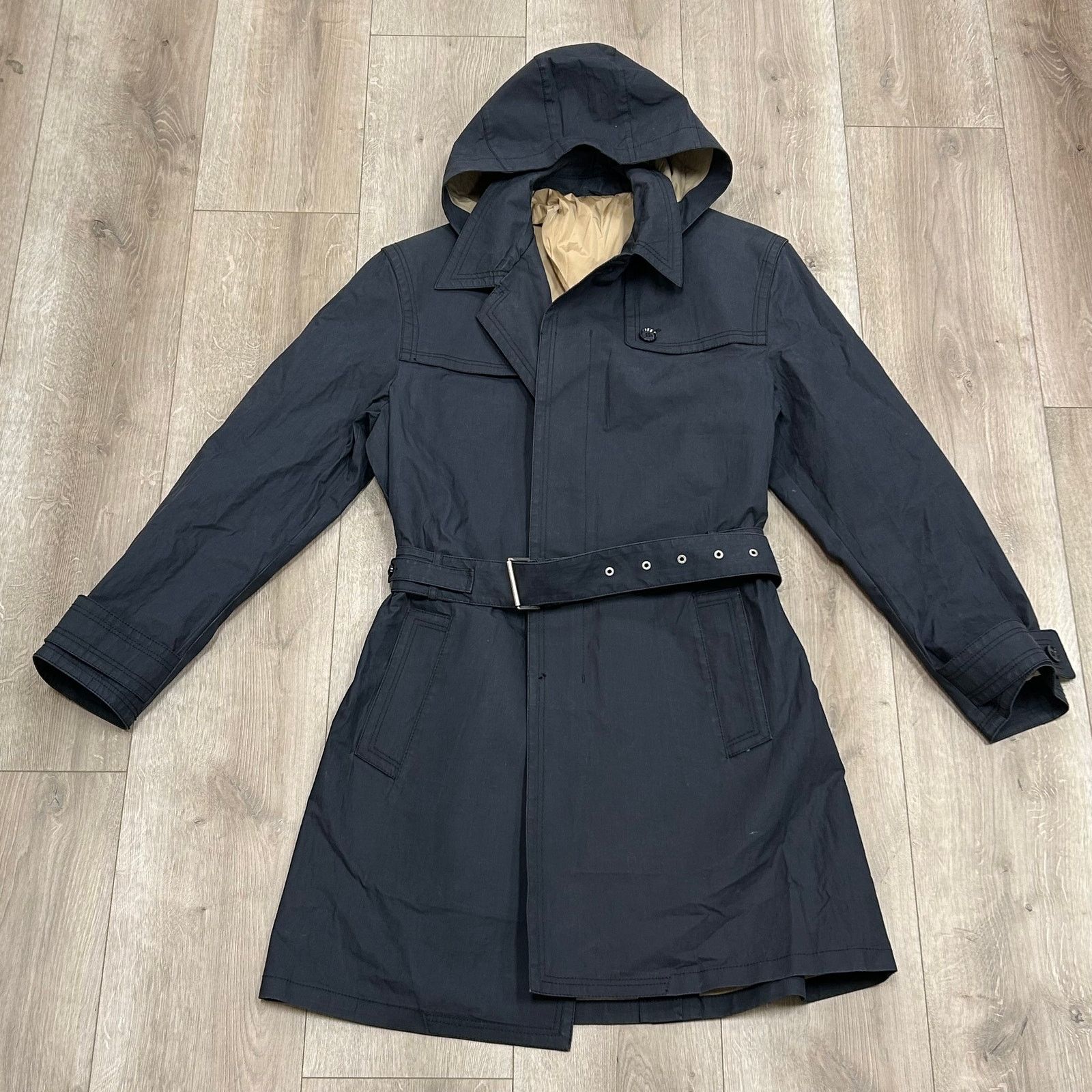 Gucci Gucci Navy Hooded Trench Coat Jacket size 50 B5 Size US M / EU 48-50 / 2 - 1 Thumbnail