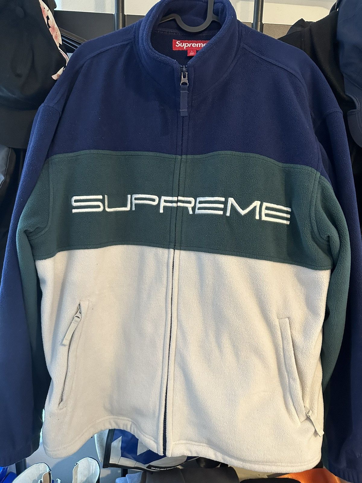Supreme Supreme Polartec Zip Jacket Navy size L | Grailed 