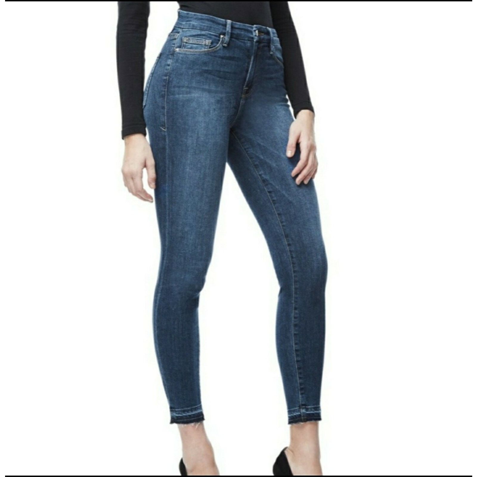 Good American Good American Good legs High-rise Blue Denim Released Hems Size 26" / US 2 / IT 38 - 1 Thumbnail