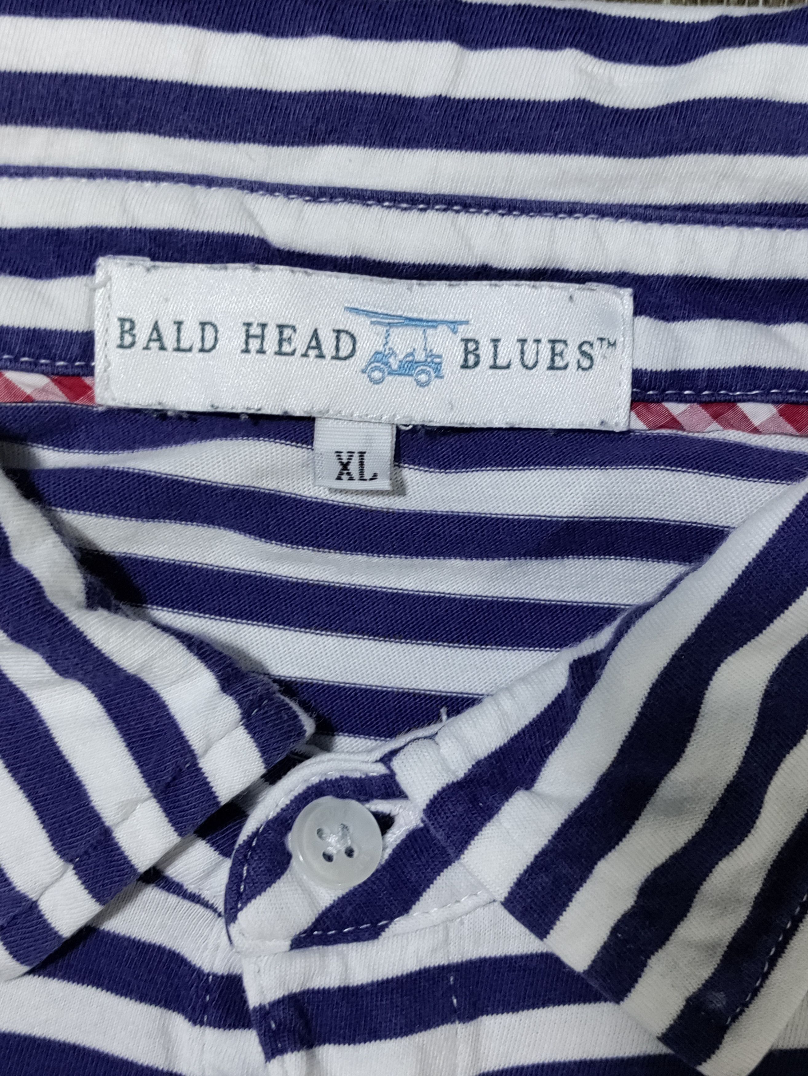 Designer Bald Head Blues Polo Shirt Size US XL / EU 56 / 4 - 5 Thumbnail
