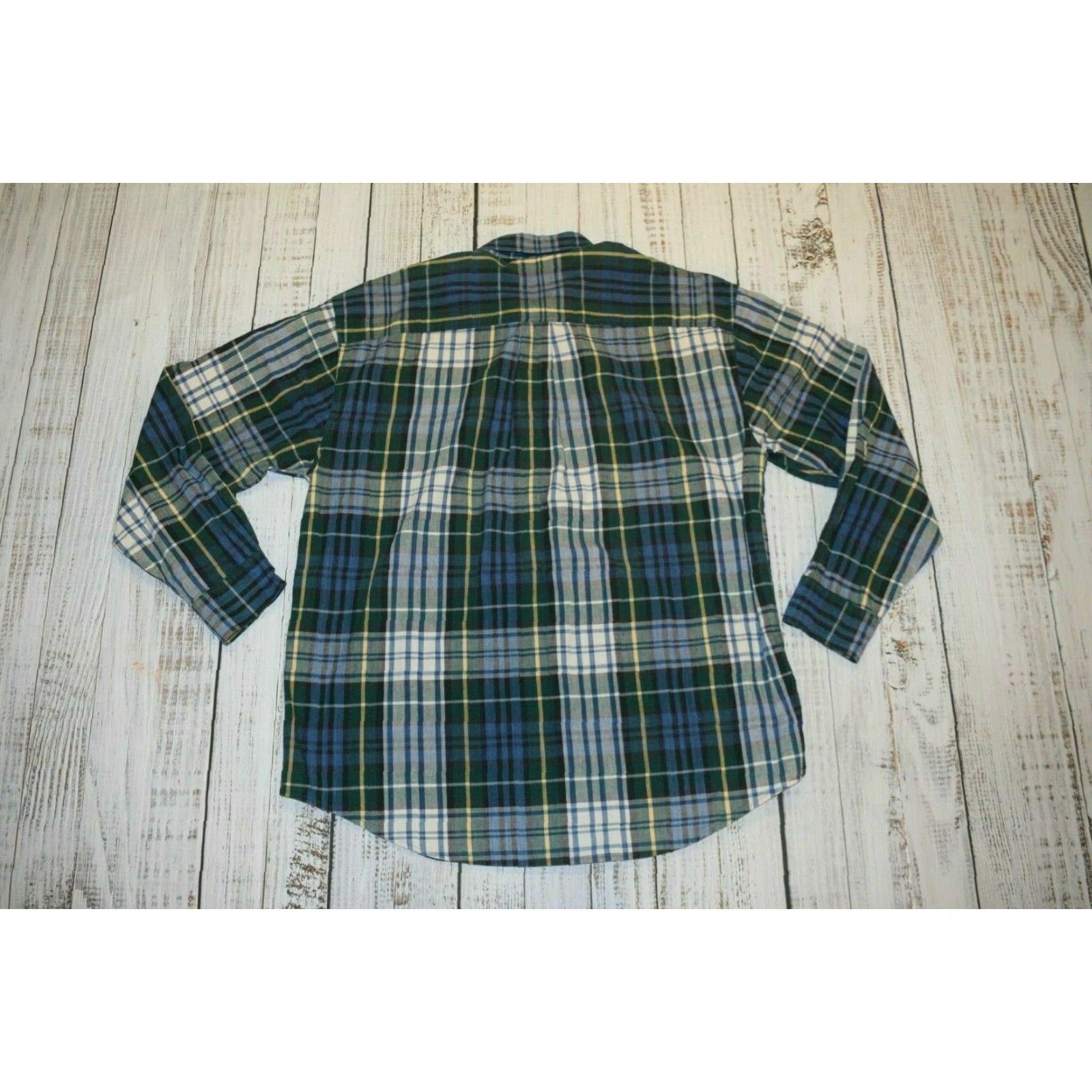 Vintage VINTAGE Adirondack Savile Row Cotton Mountain Chambray Shirt Large Mens Shirt Adult Large Green Indigo Chambray 1990s Mens Size US L / EU 52-54 / 3 - 7 Thumbnail