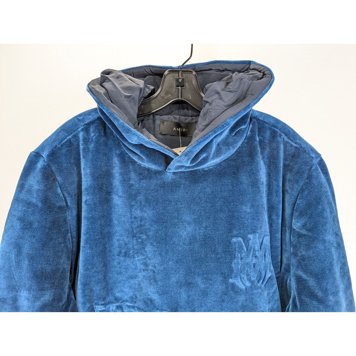Amiri o1rshd1 Velour Hoodie in Blue Size US M / EU 48-50 / 2 - 5 Thumbnail