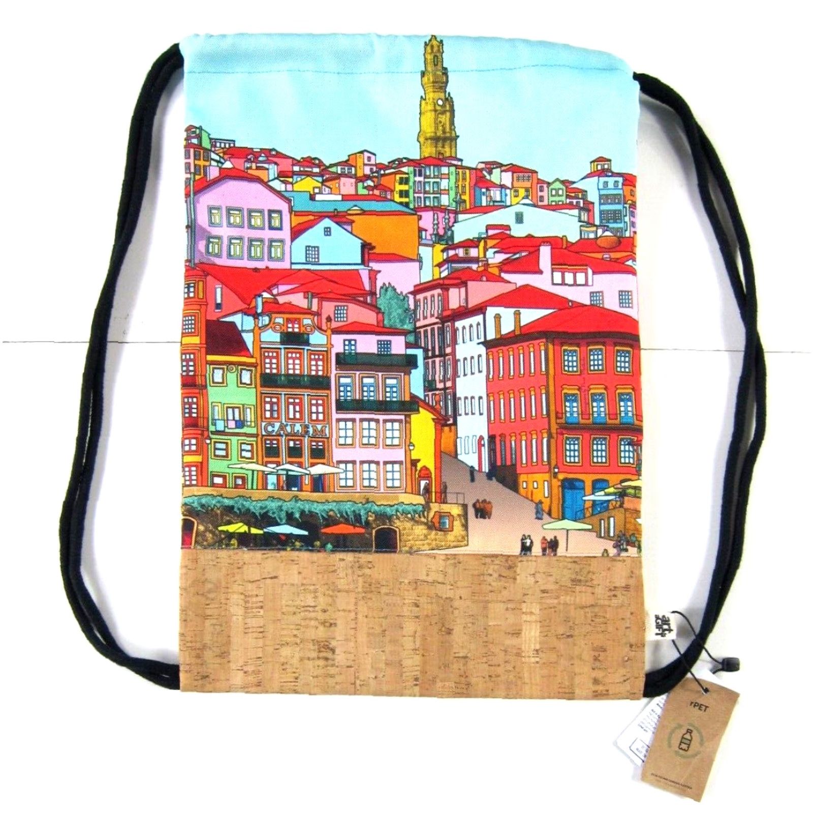 Vintage NWT Art Is A Gift Backpack Unisex Adults Medium Bright Red Cork Recycled Ribeira Pop Gymbag Backpack Size ONE SIZE - 4 Thumbnail