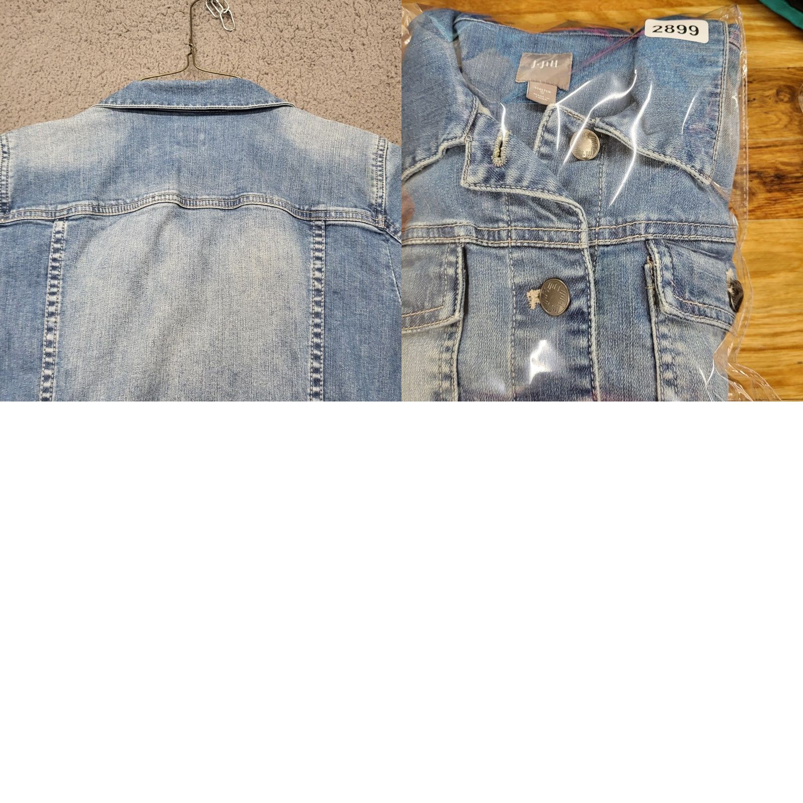 J. Jill J. Jill Denim Trucker Jacket Womens Size S Blue Cotton Stretch Button Up Pocket Jacket Size S / US 4 / IT 40 - 9 Thumbnail